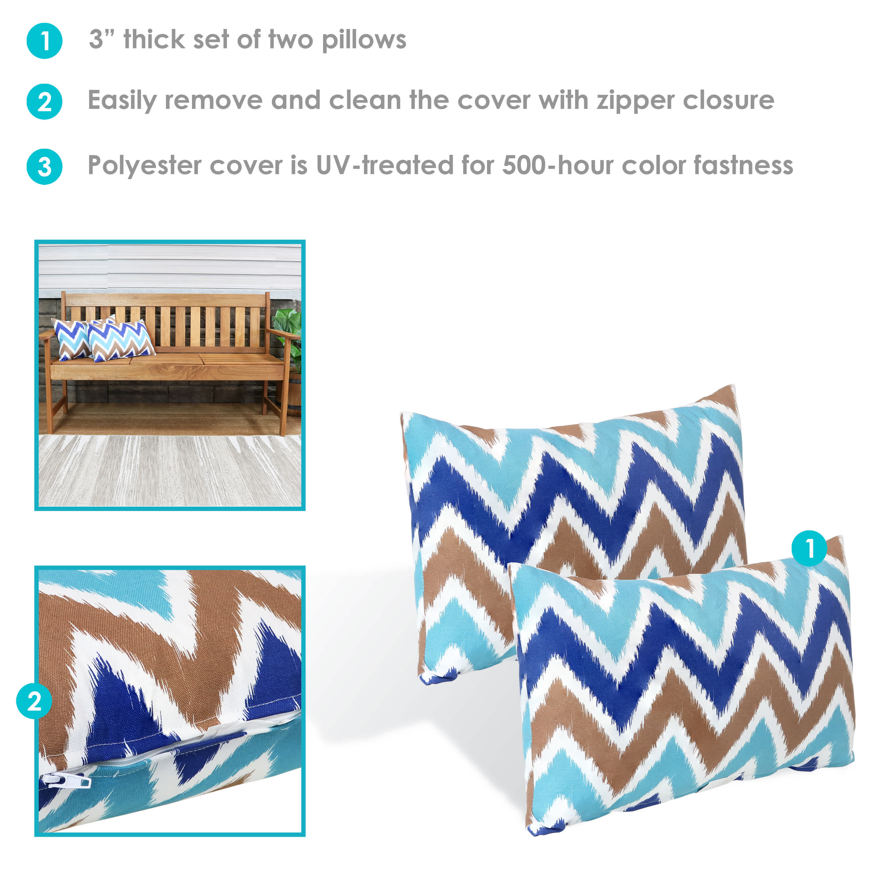 Sunnydaze Decor SNR-843 Outdoor-Accent-Pillows - View #2