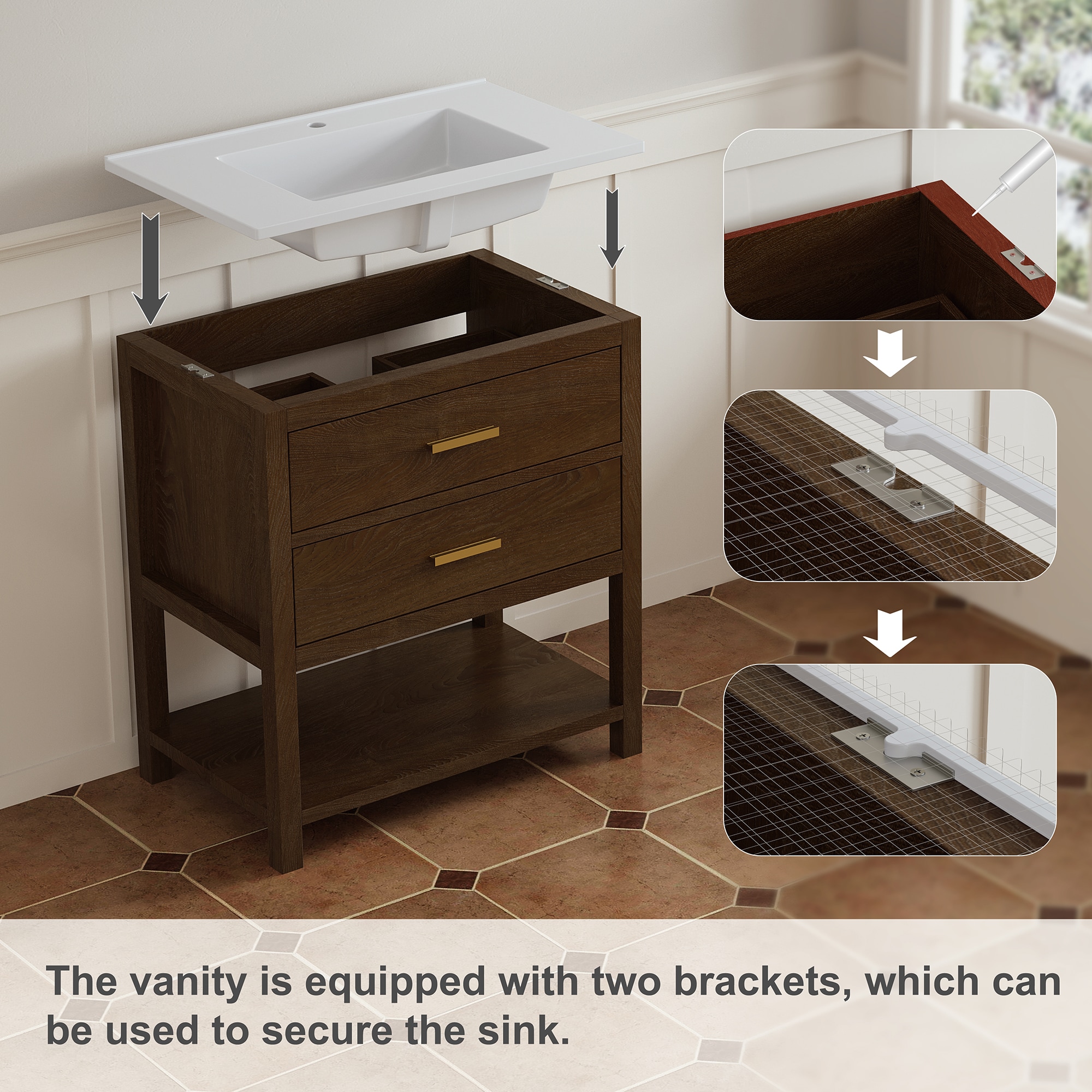 DELUXE LIVING V24030KD-30WT Bath-Vanity-Combo - View #12