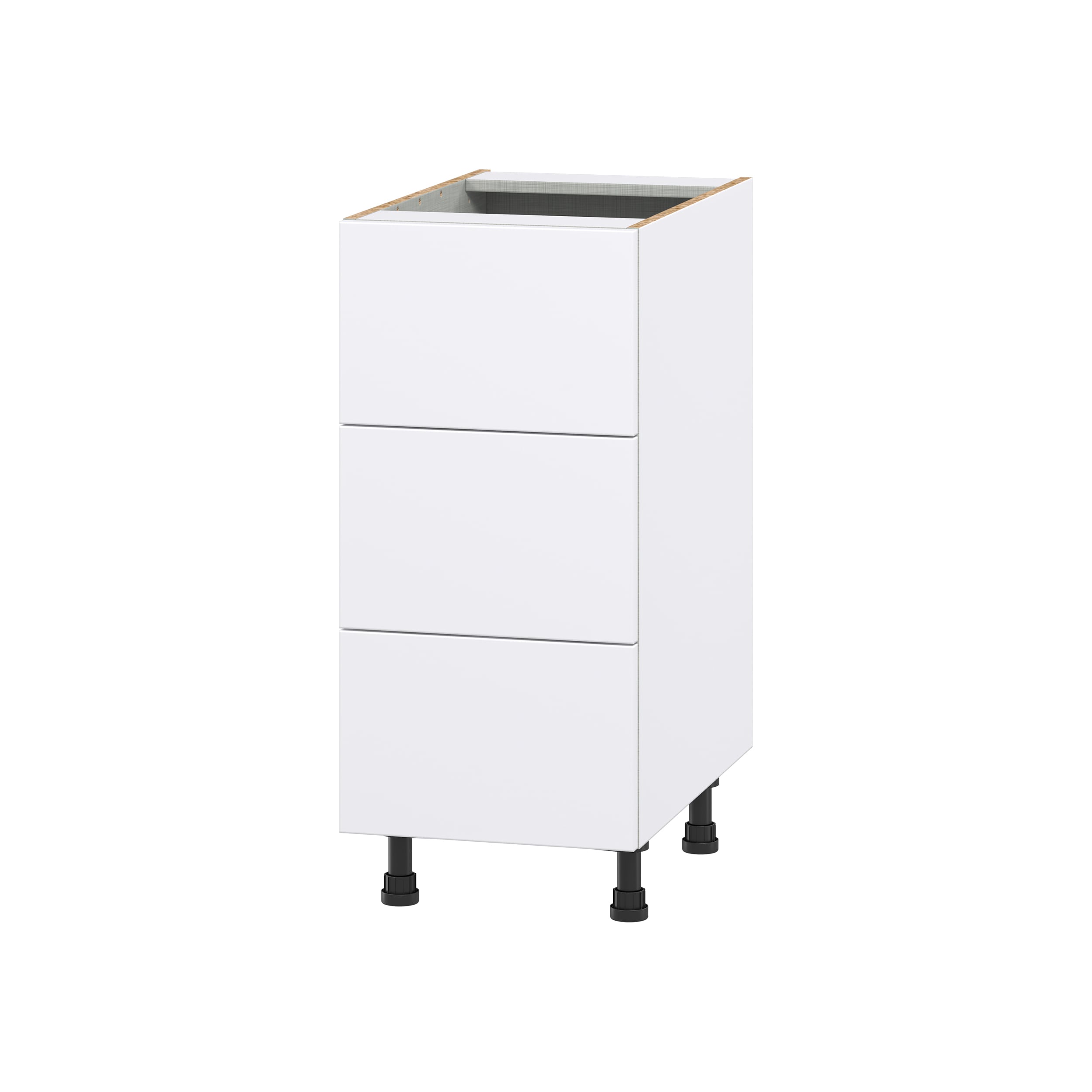 Hugo&Borg Lasalle 15-in W x 34.5-in H x 24-in D Bright White Slab 6-Drawer Base Fully Assembled Cabinet (Flat Panel Style)