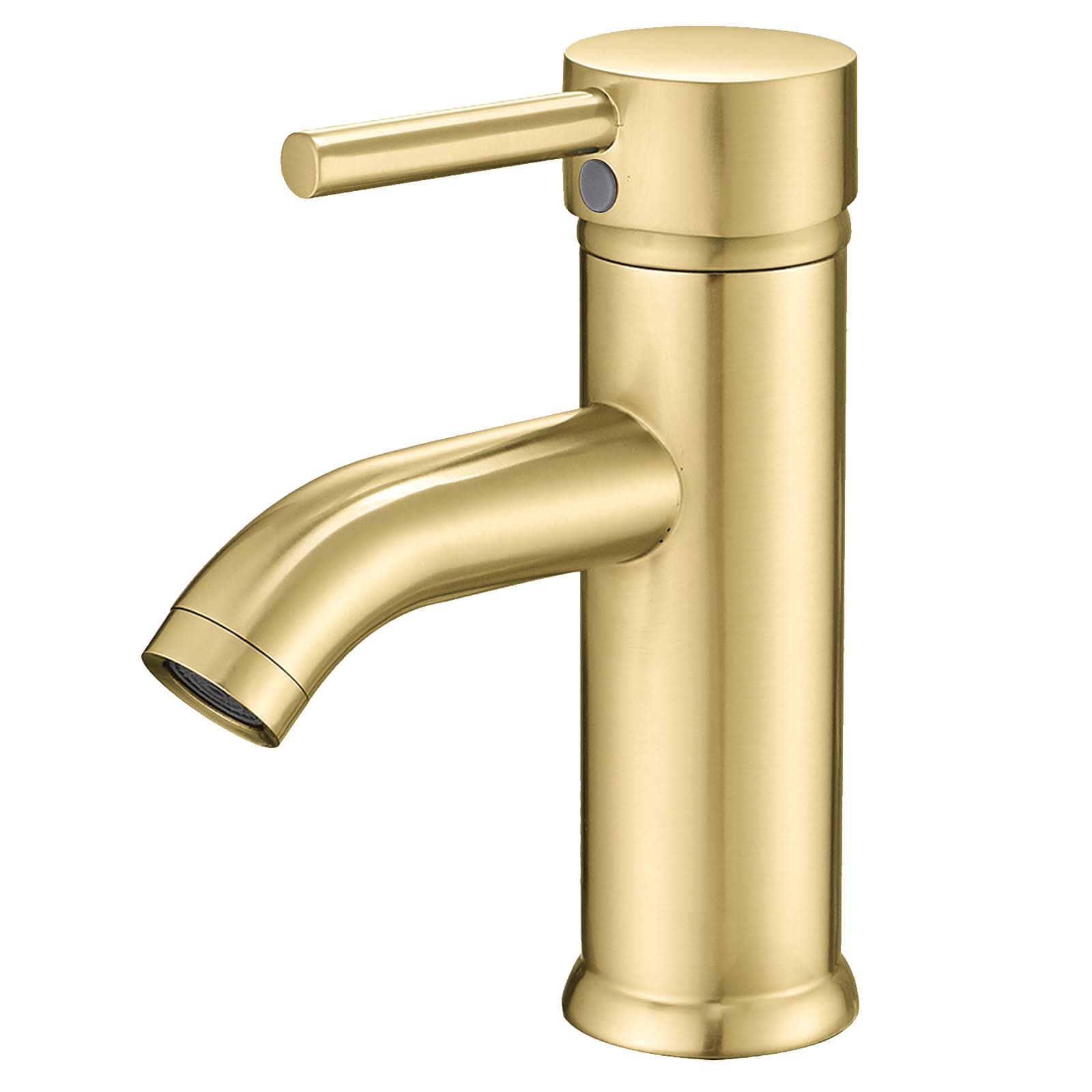 BWE A-99052-G-3 Brushed Gold Single hole 1-handle WaterSense Low-arc Commercial/Residential Handle Bathroom Sink Faucet with Drain
