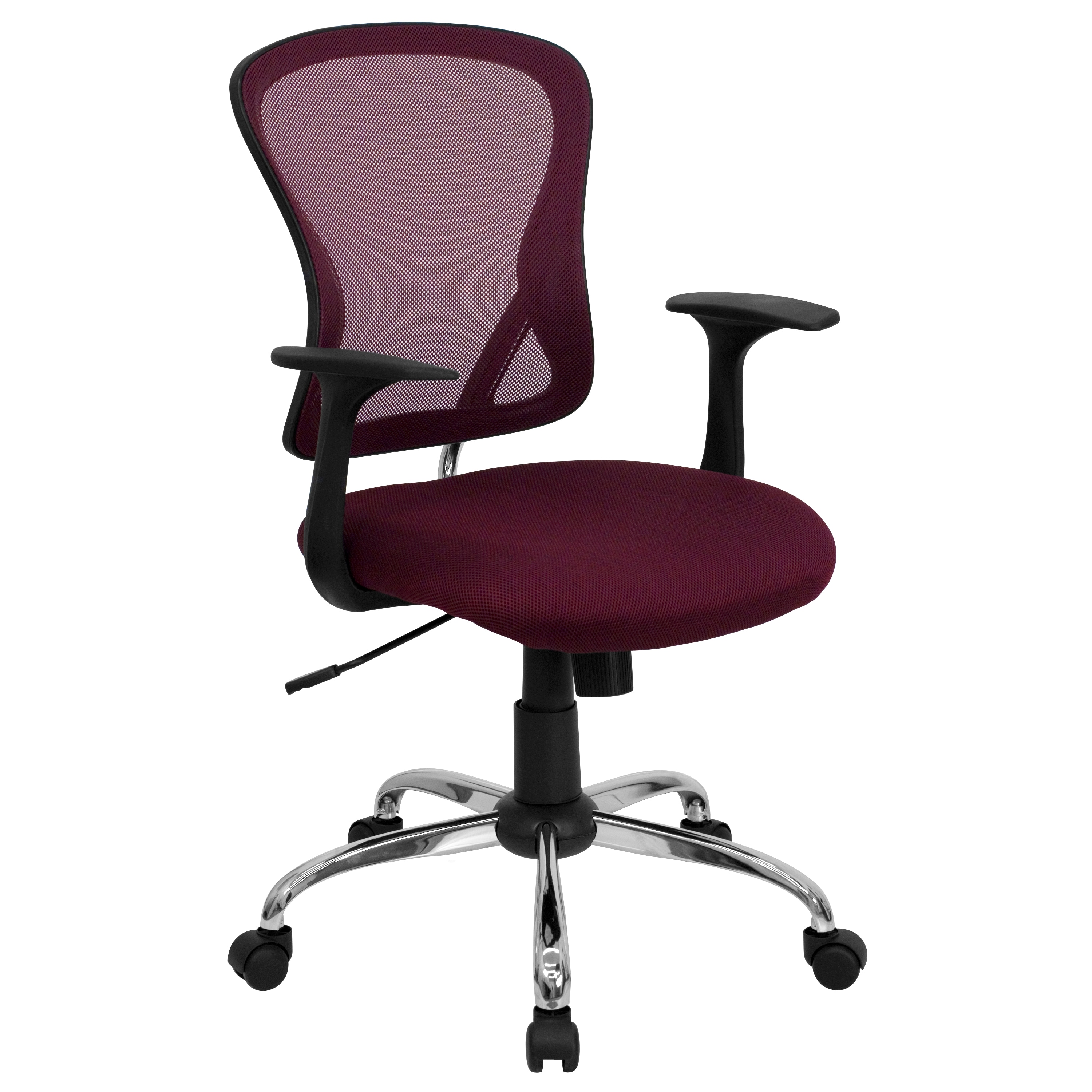 Flash Furniture H-2376-F-RED-GG Mid-Back Red Mesh Task Chair with Chrome Base 