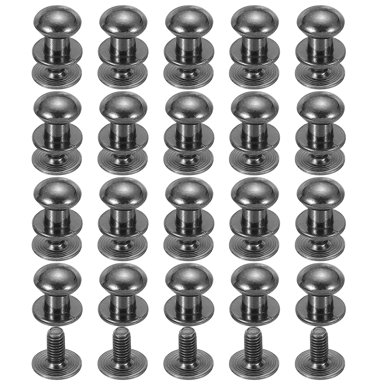 PATIKIL 8 mm Leather Rivets 20 Sets Ball Head Stud Screw Back Round Head Button Chicago Screw Nipple Stud Rivet for Leather DIY Craft Handbag Belt Repairs Black #S26091003UX4258