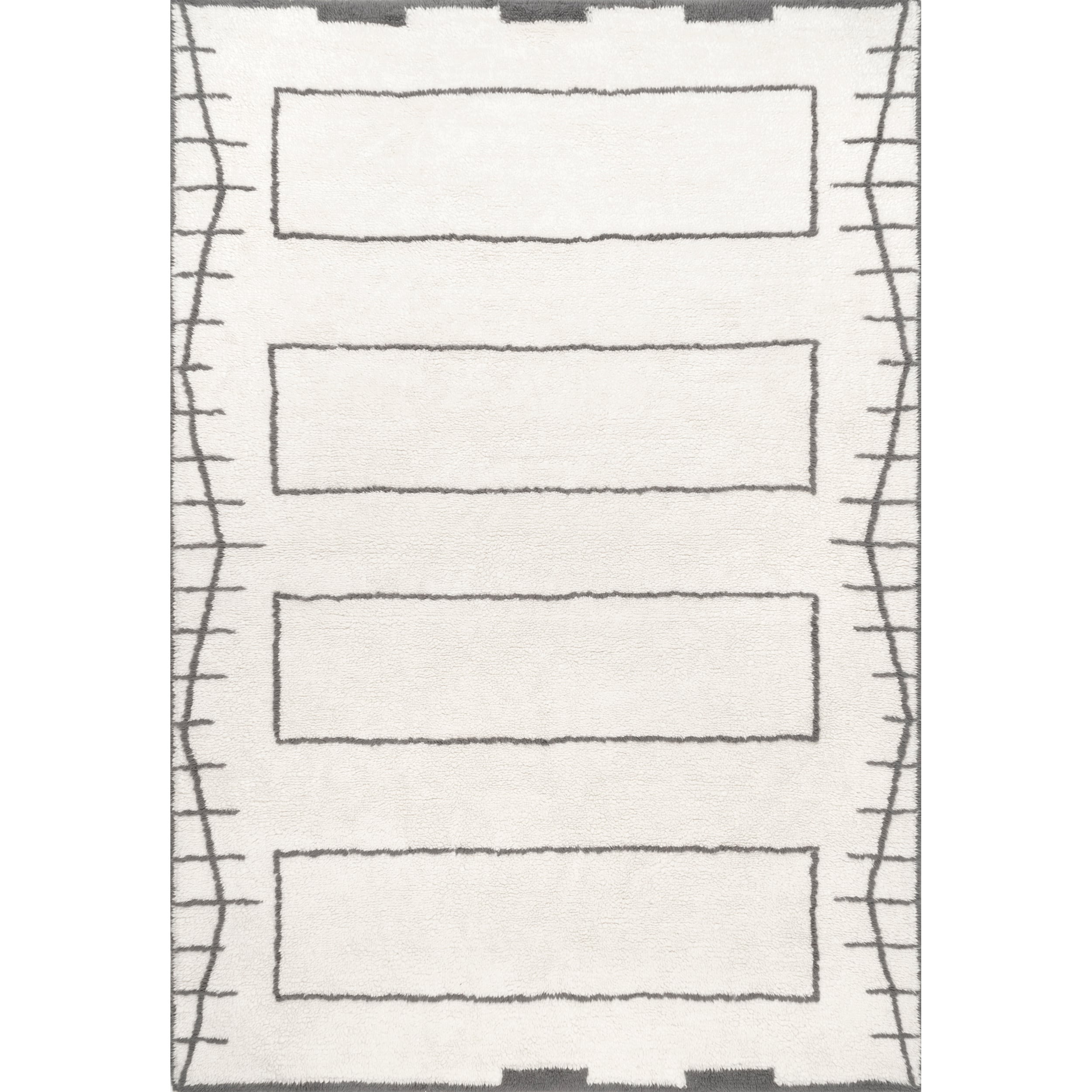 nuLOOM MTBE07A-208 Bassie 2 x 8 (ft) Wool Ivory Rectangular Indoor Geometric Machine washable Runner rug