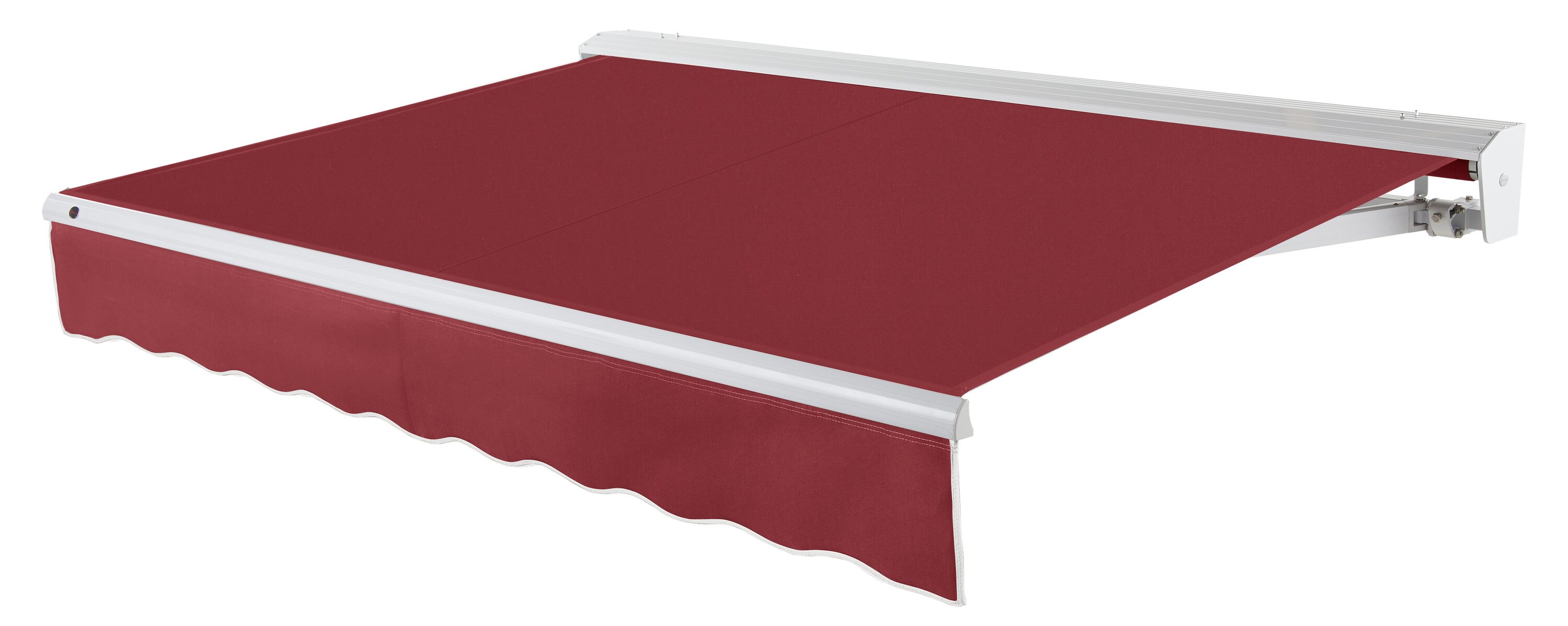 Awntech DTL18-L-B Destin Left Motor 216-in Wide x 120-in Projection x 10-in Height Fabric Burgundy Solid Motorized Retractable Patio Awning