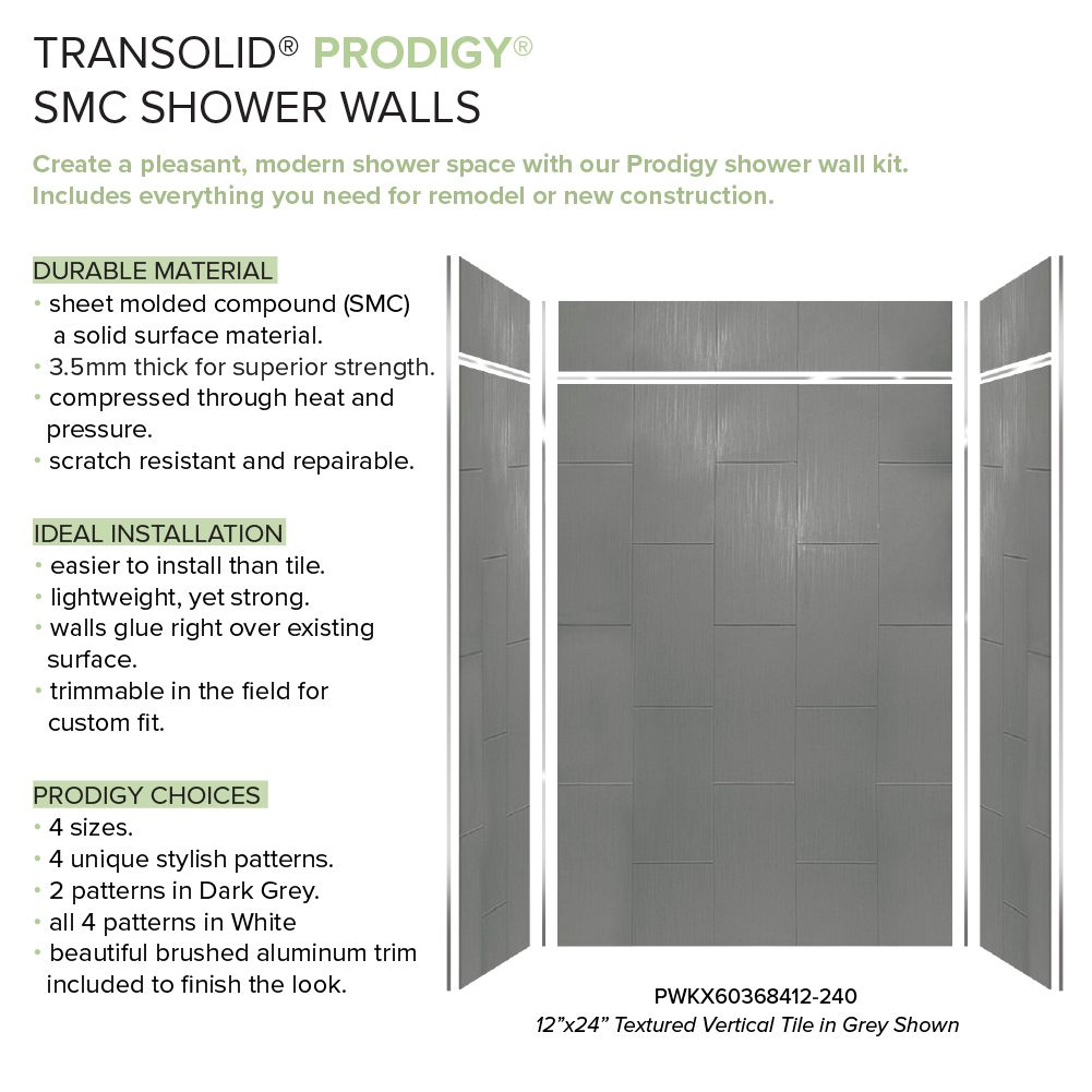 Transolid PWKX60368412-240 Shower-Wall-Surrounds - View #2