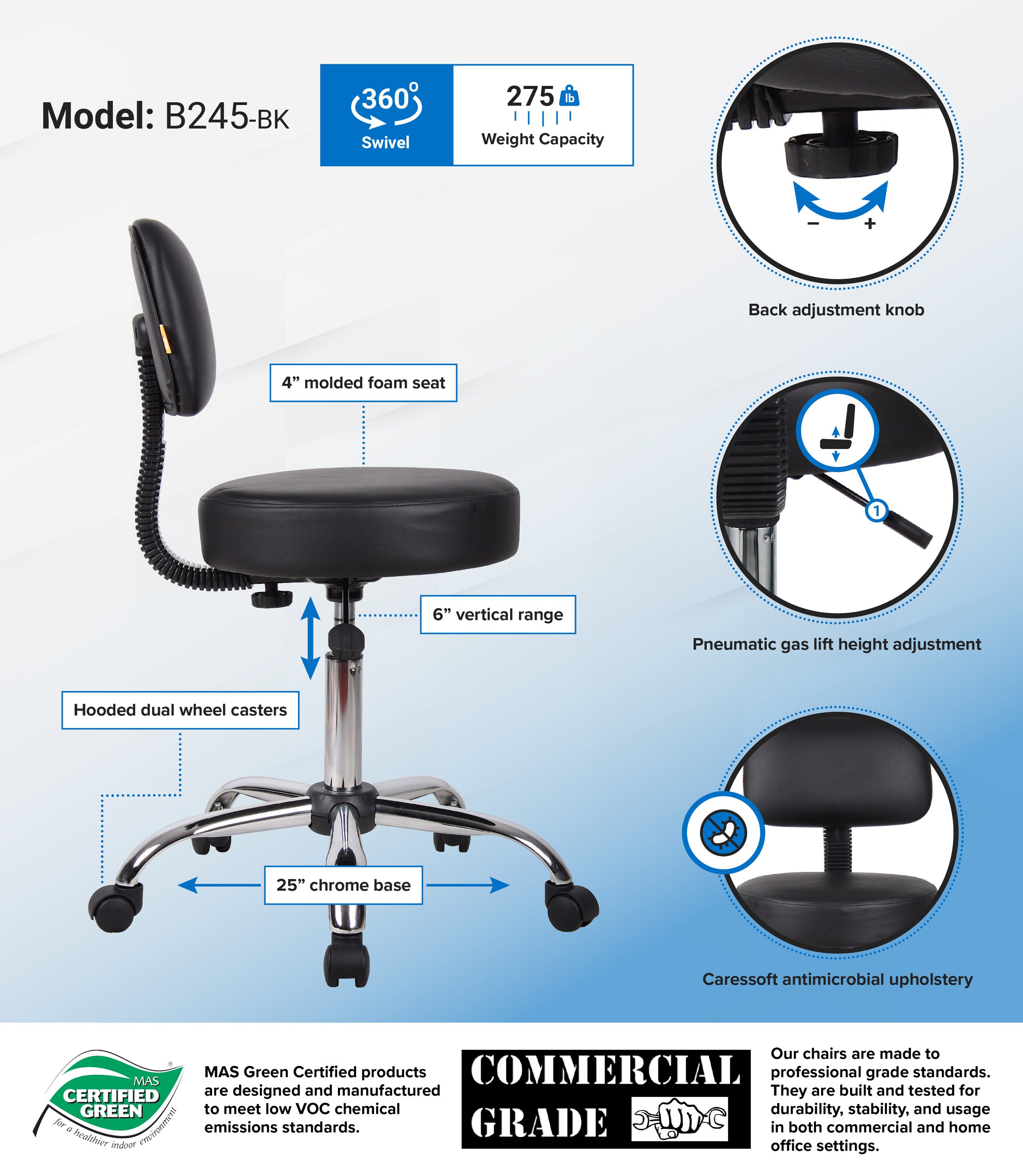 Boss Office Products B245-BK Office-Chairs - View #7