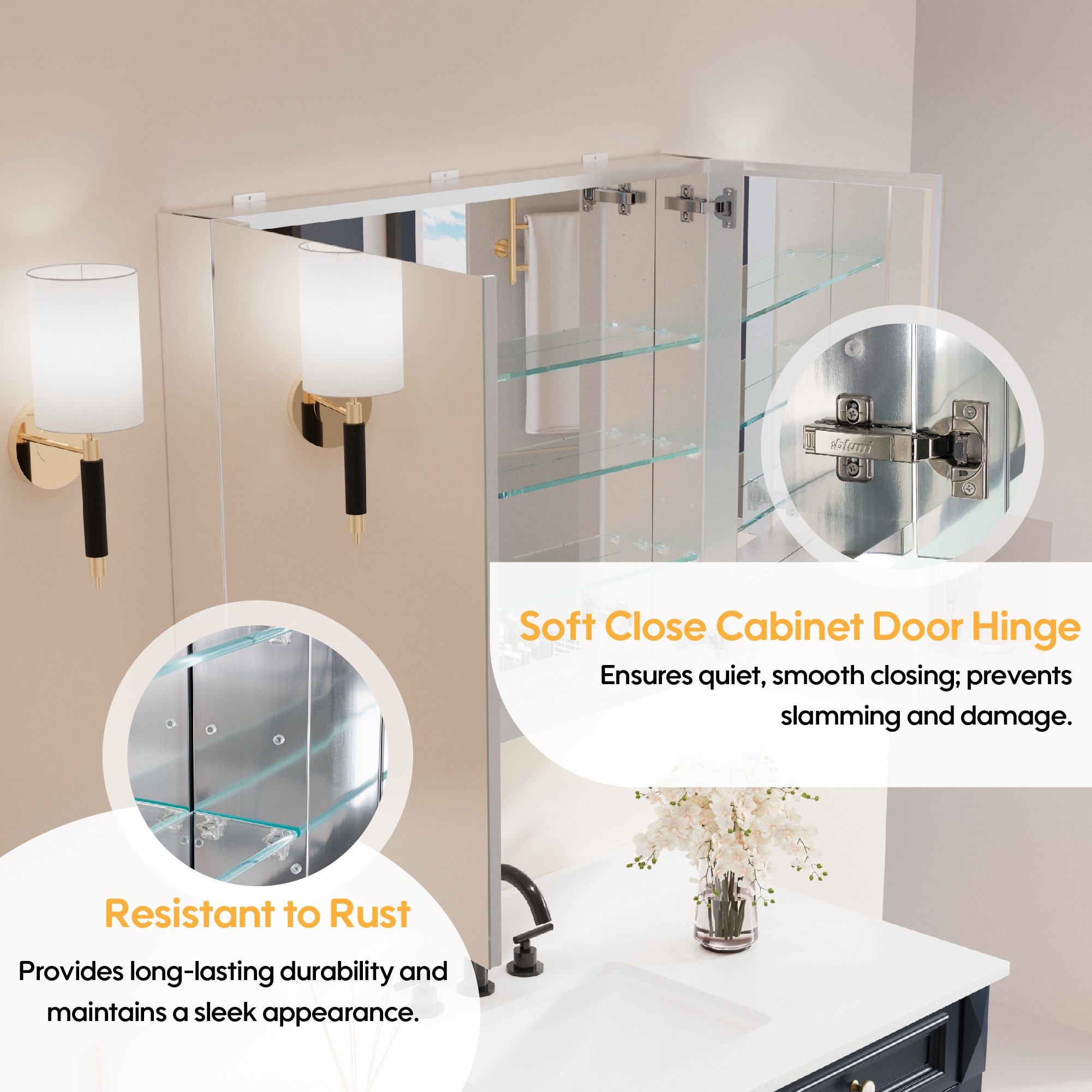 Forclover ASM-JG028B Bathroom-Medicine-Cabinets - View #4
