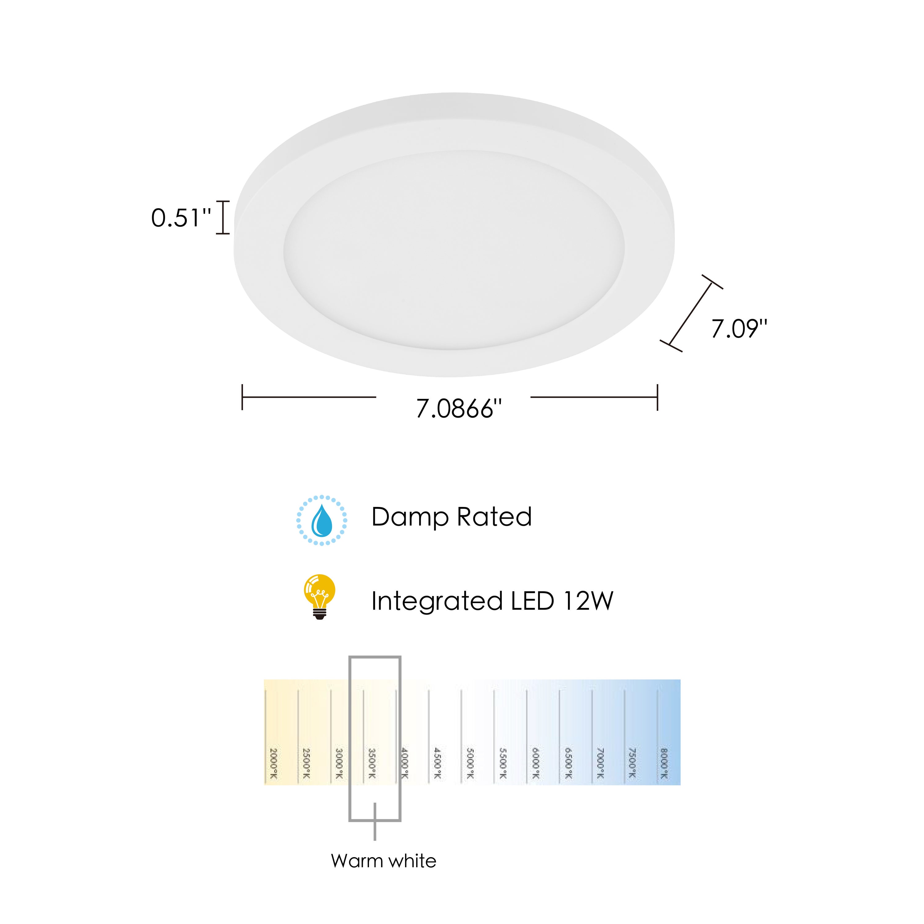 EGLO Trago 7 1-Light White LED Flush Mount Light ENERGY STAR in the ...