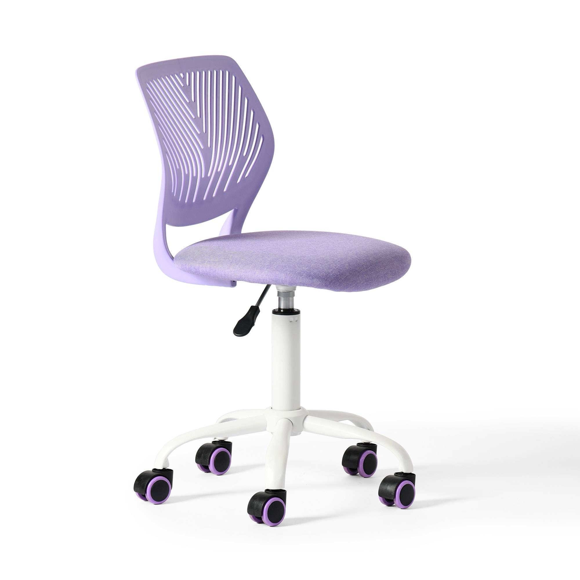Homy Casa CARNATION IR PU Carnation Fabric Adjustable Height Ergonomic Office Chair in Blush Pink with Breathable Back Swivel Study Computer Chair