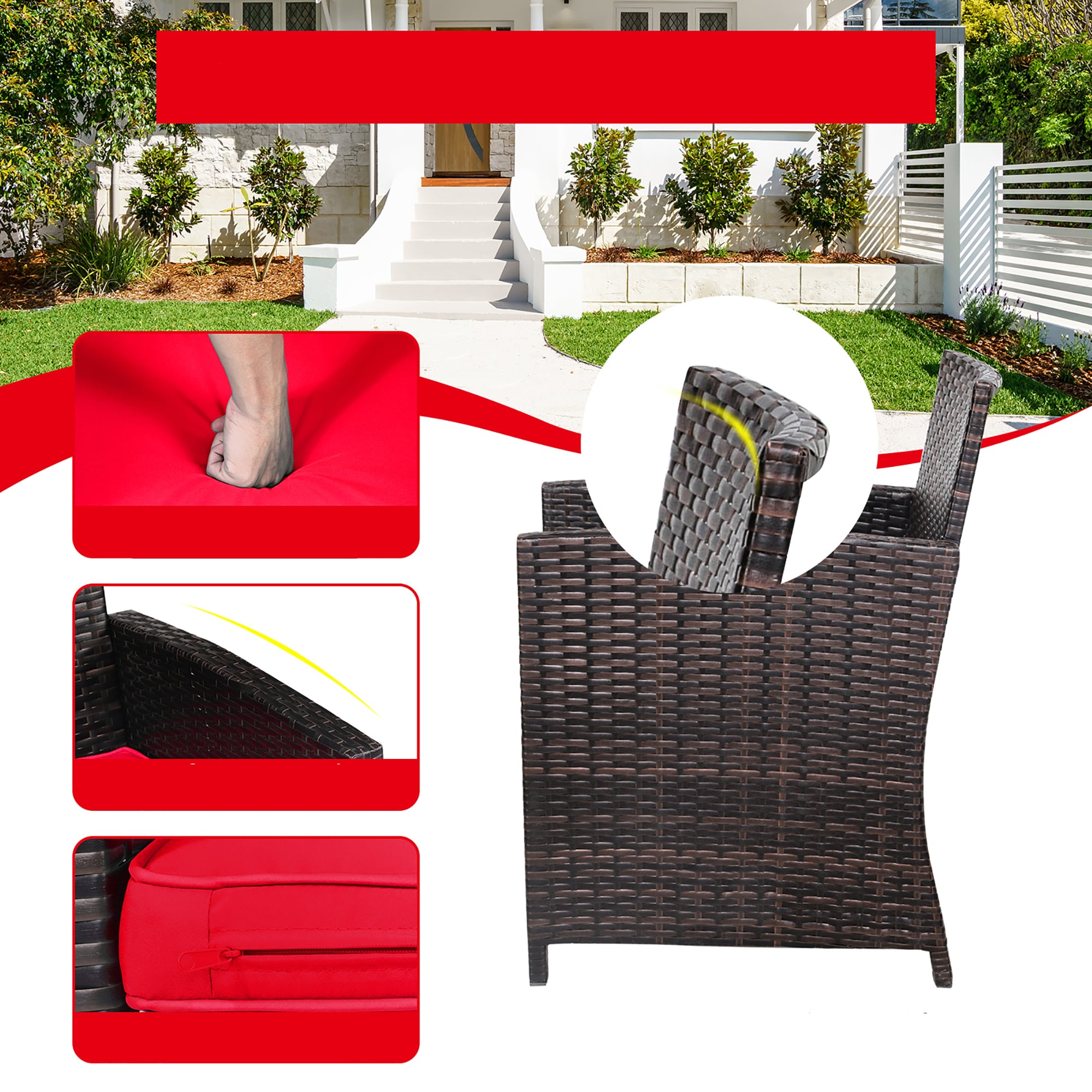 Costway HW69444RE Patio-Conversation-Sets - View #3