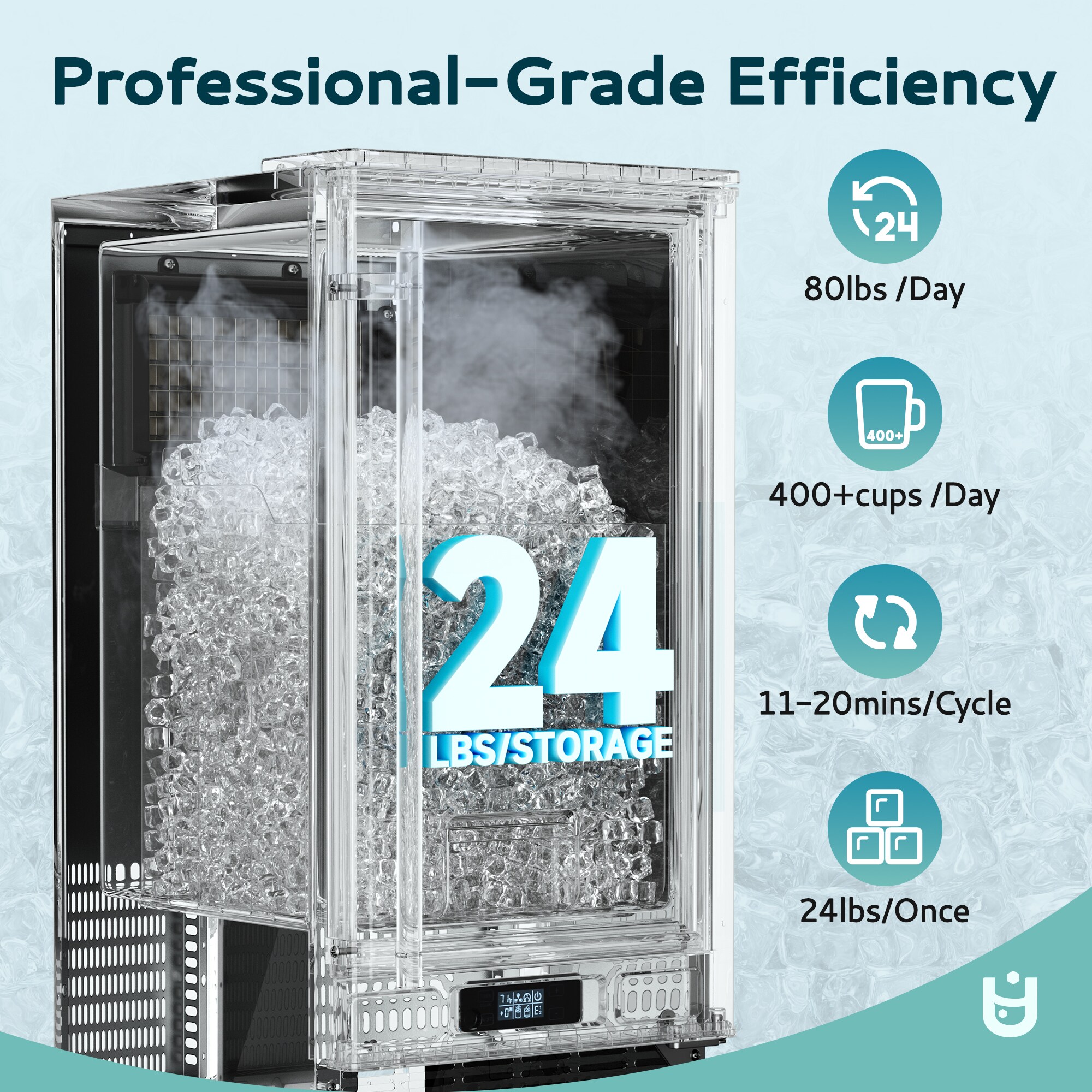 Euhomy CIM010-80BL Commercial-Ice-Makers - View #2