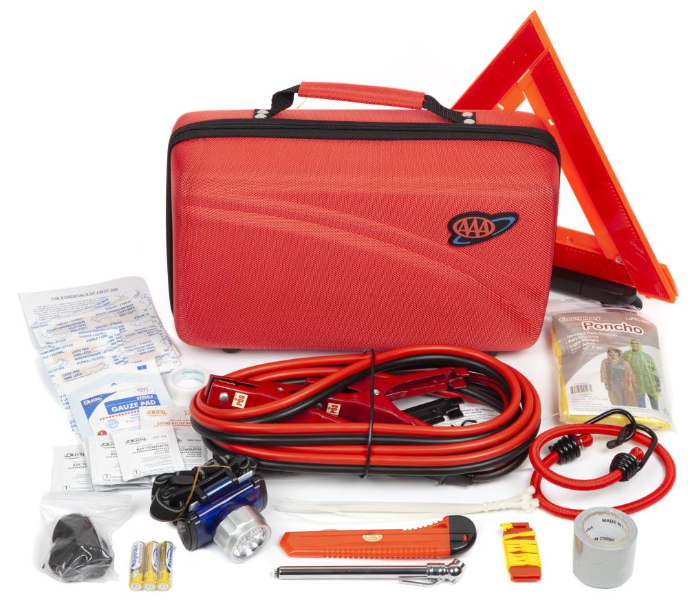 CALBEAU Car Emergency Kit, Emergency Roadside Car Safety Kit with Air  Compressor, 10FT Jumper Cable, First Aid Kit, Tow Strap, Safety Hammer,  Whistle