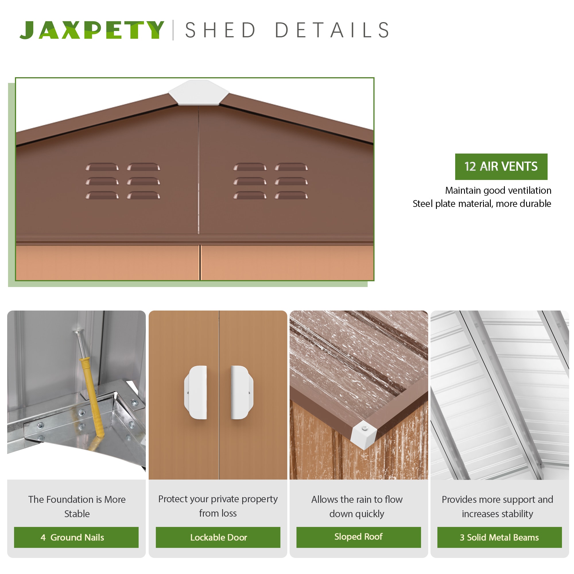 Jaxpety HG61K1325-L01 Metal-Storage-Buildings-Sheds - View #4