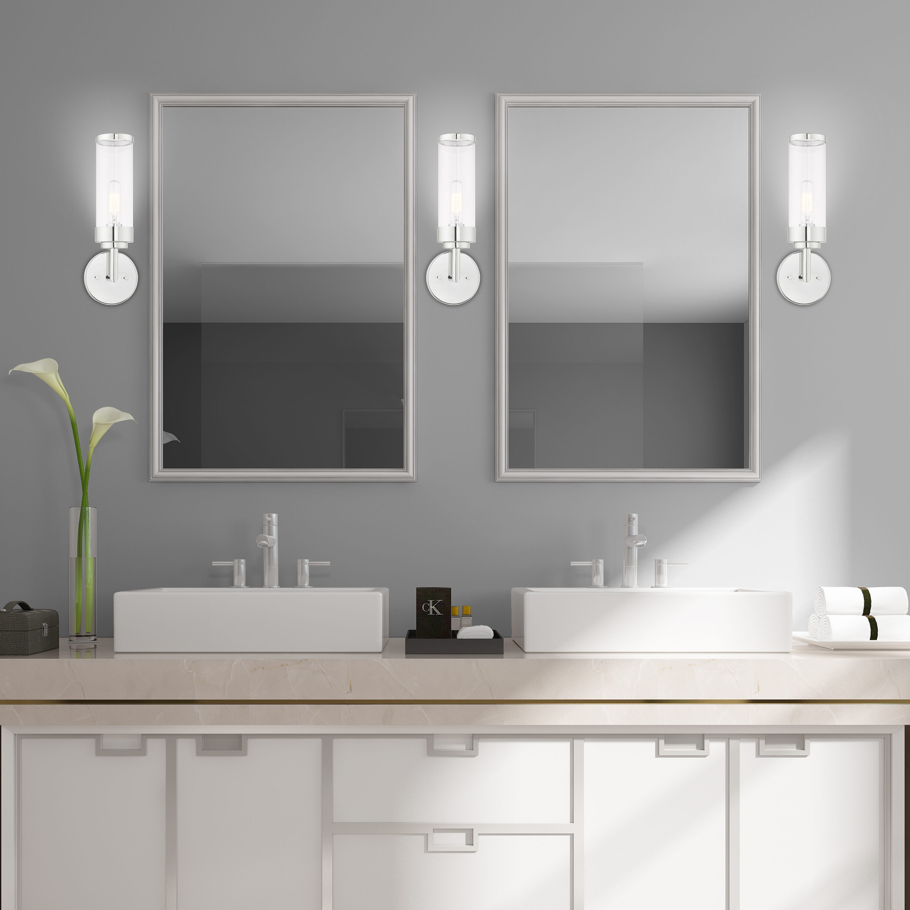 Polished Chrome Clear Glass Single Light Sconce