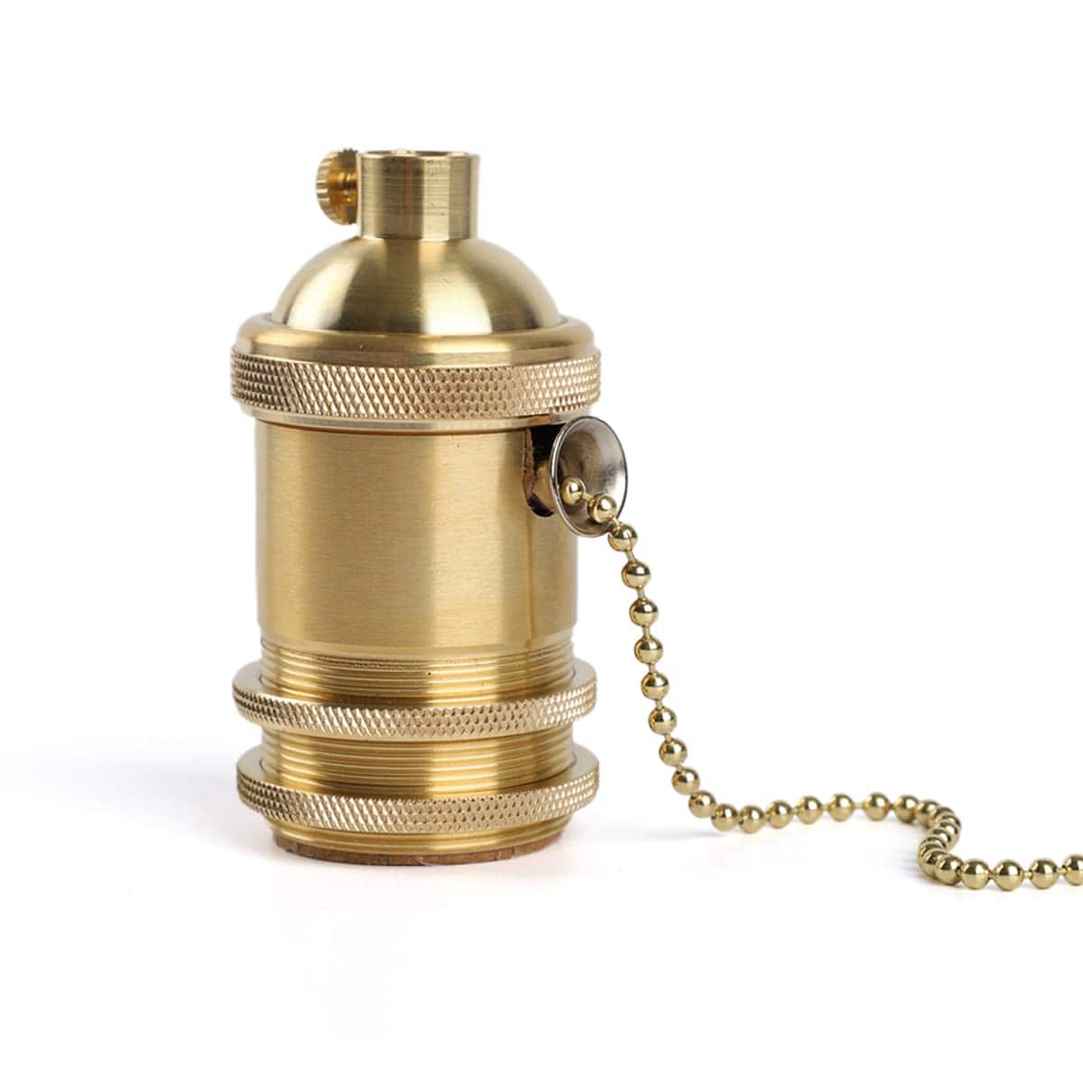 Aoibox  Vintage Copper Brass Screw Thread Pendant Lamp Holder with Pull Chain Switch for E26 E27 Bulbs