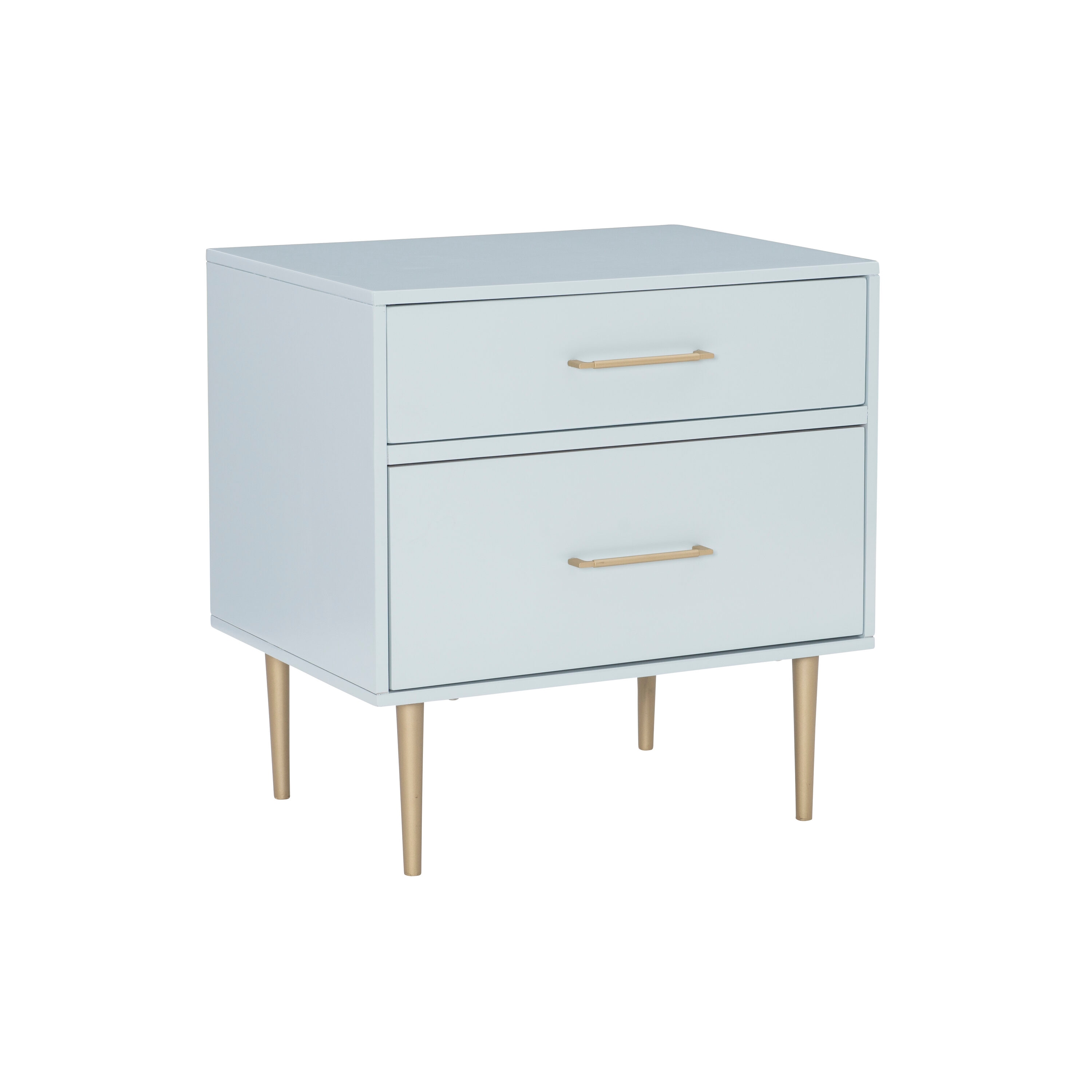Linon LOWES1797 Winston White Rubberwood Nightstand