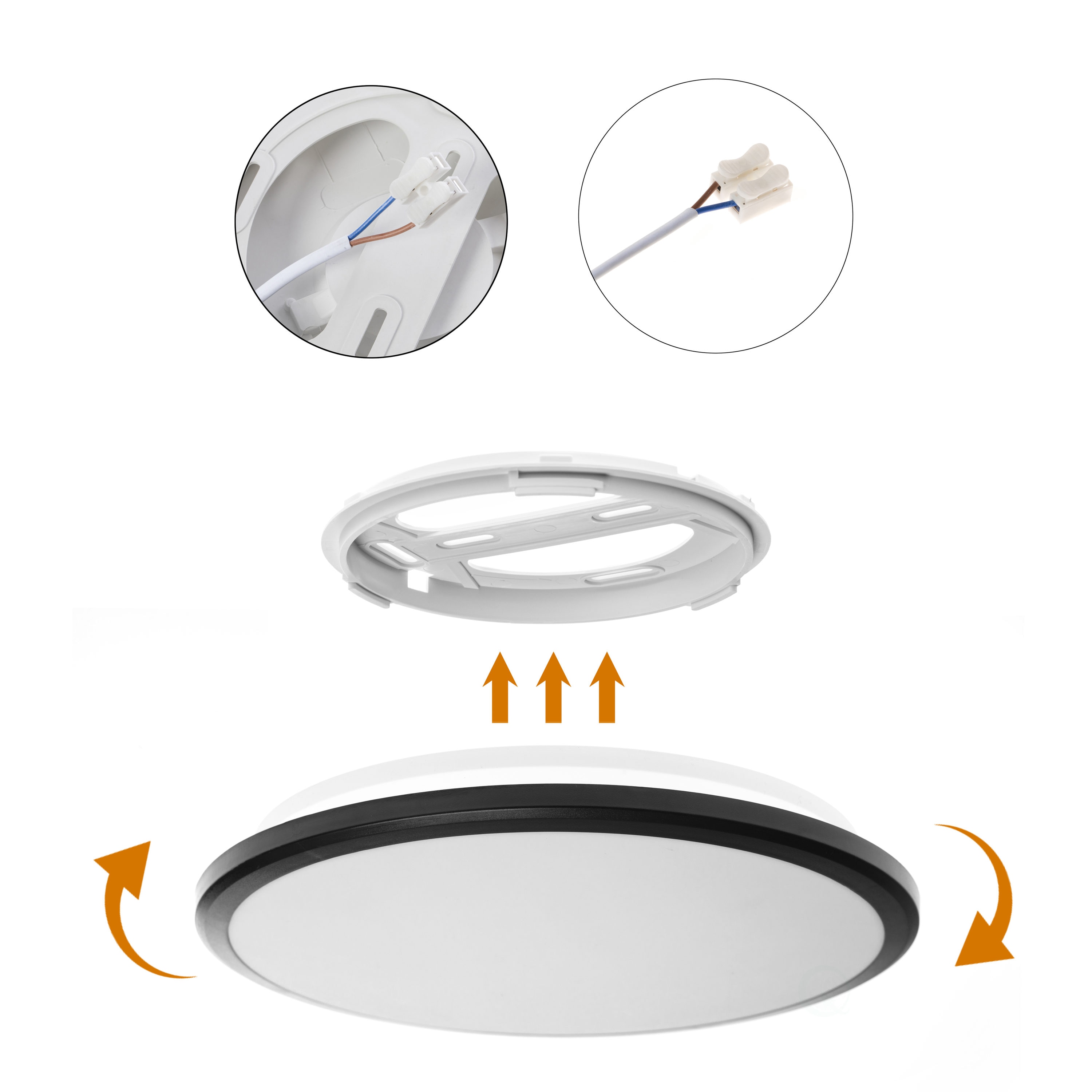 12" Black Aluminum LED Flush Mount Ceiling Light