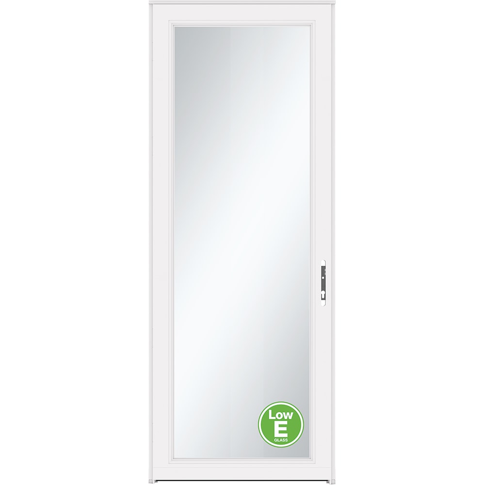 Signature Selection Low-E 36-in x 96-in White Full-view Interchangeable Screen Aluminum Storm Door | - LARSON 14904039LE