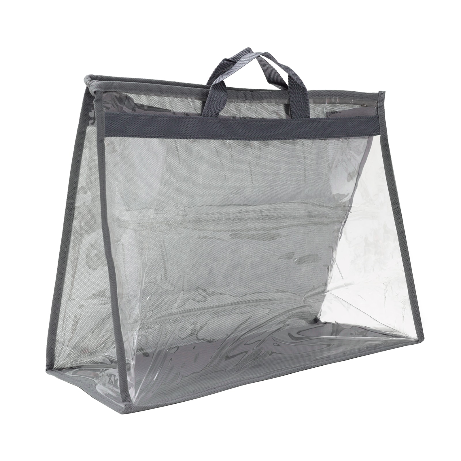 PATIKIL Handbag Dust Bags Clear Purse Storage Organizer L Size PVC Dustproof Handbag Cover Transparent Purse Protector Gray