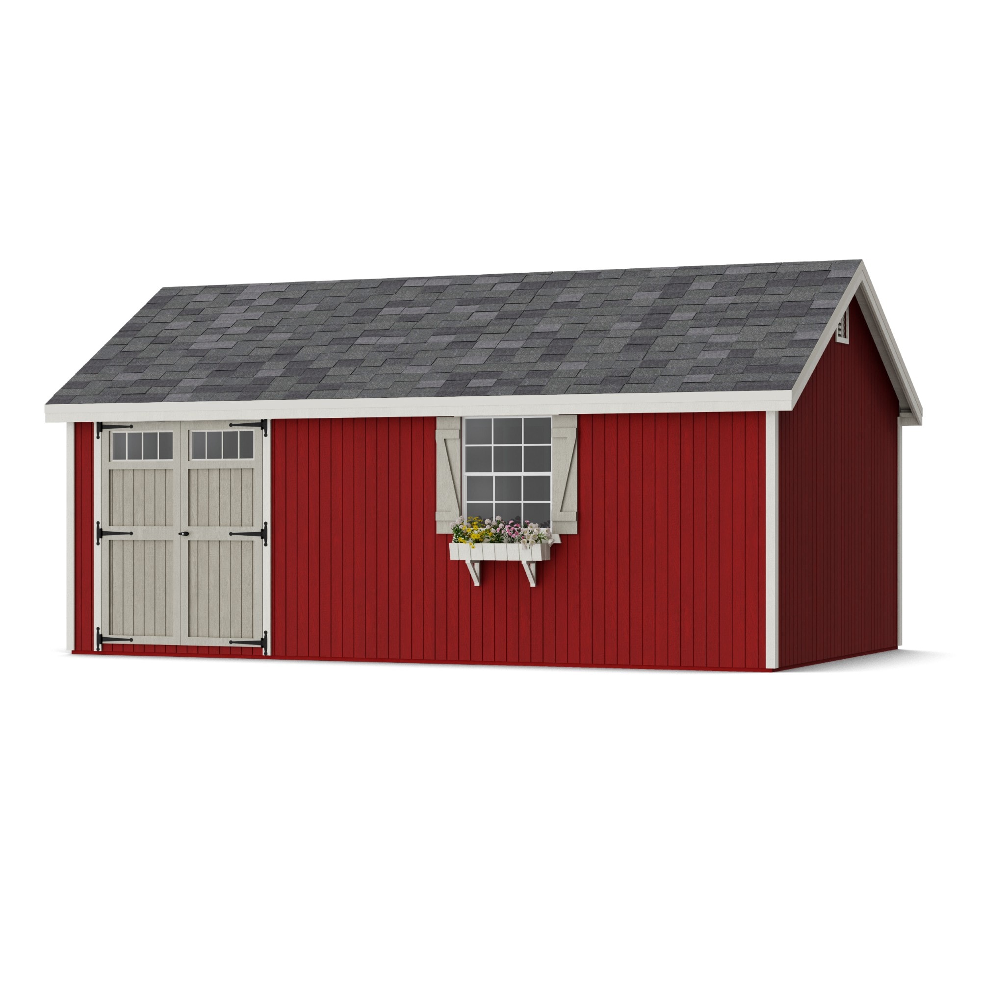 Little Cottage Co 12X20 PCGS-PC Colonial Pinehurst 12-ft x 20-ft Gable Style Wood Outdoor Storage Shed with 1 Windows 2 Doors