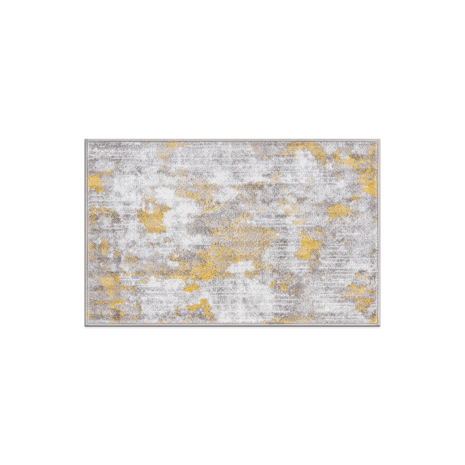 World Rug Gallery 934YELLOW2X3 2 x 3 (ft) Loomed Polypropylene Yellow Rectangular Indoor Abstract Global Area rug