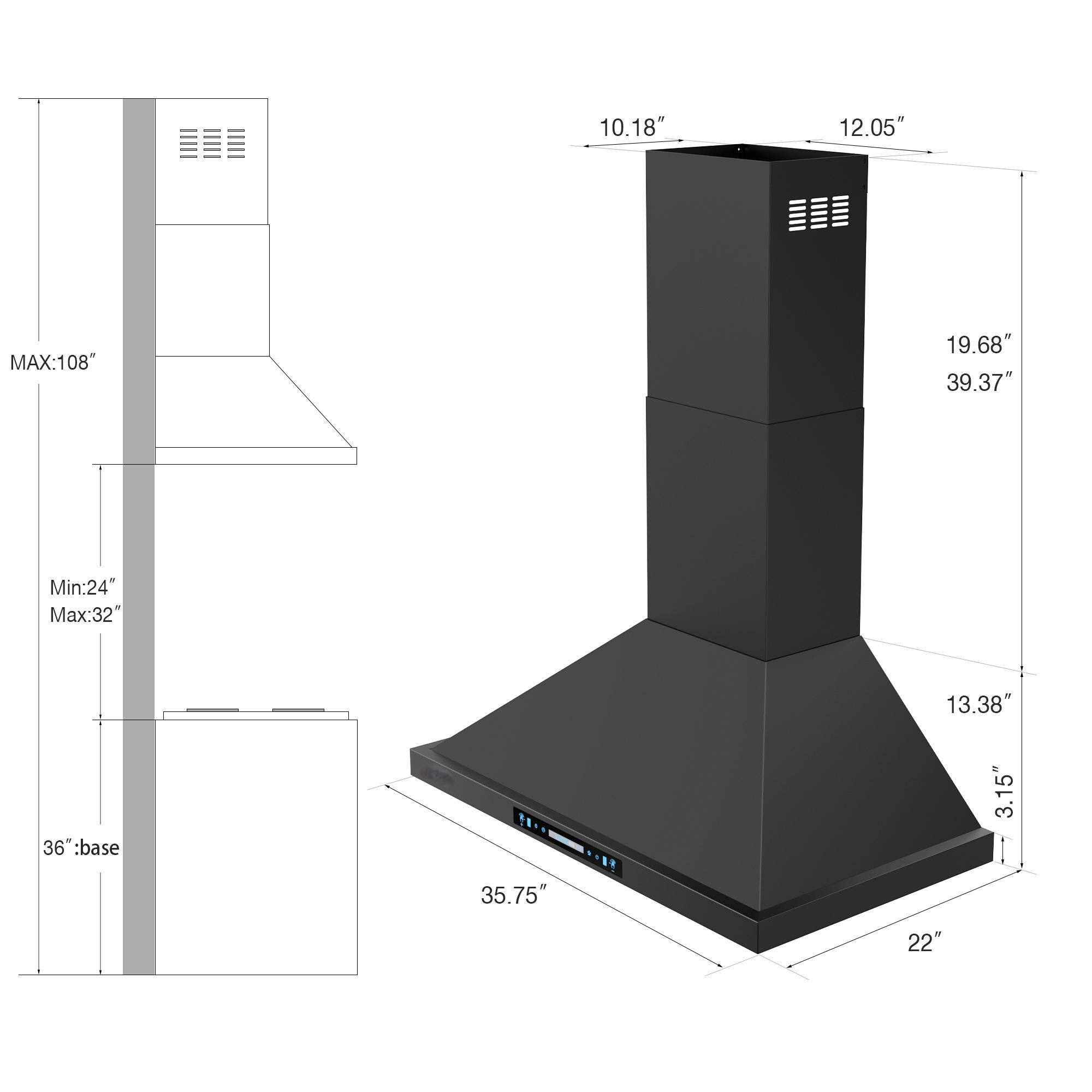 VIKIO WMP0236BSSUDPLUS Wall-Mounted-Range-Hoods - View #8