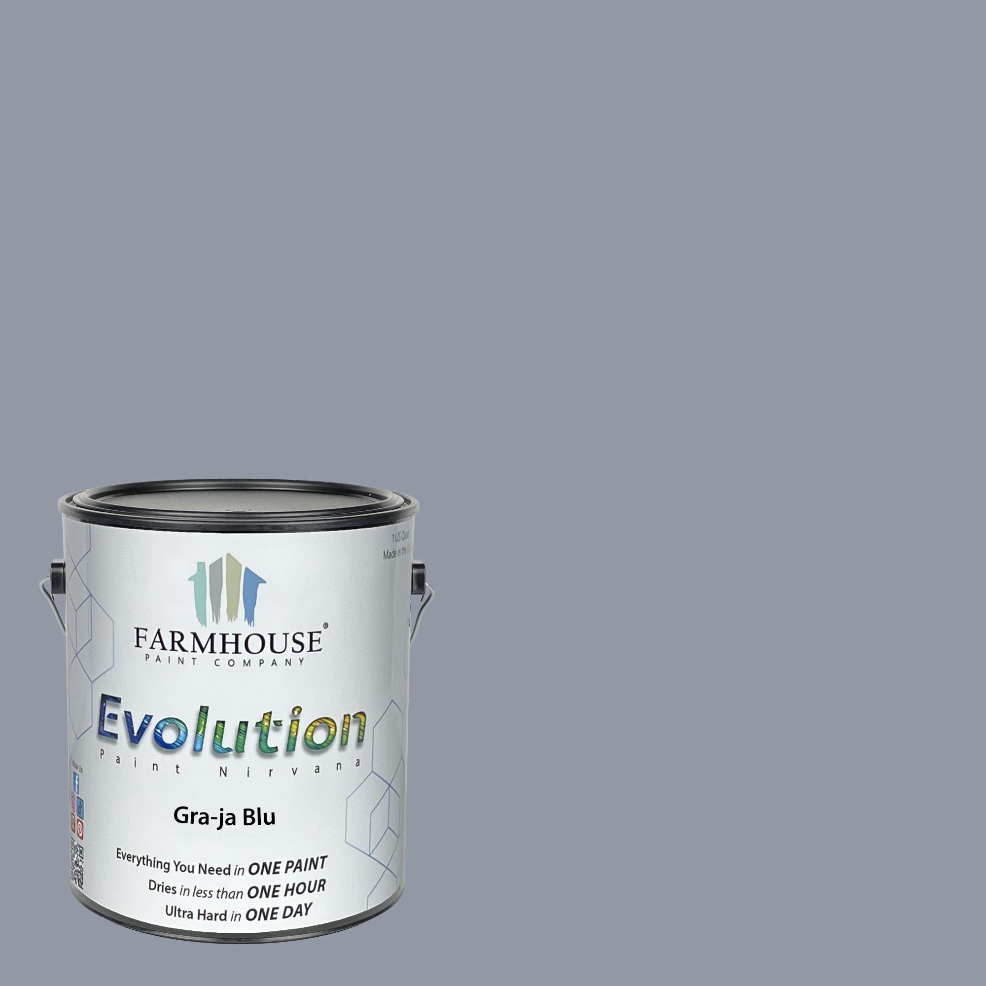 Evolution Paint EVP-GB-G Satin Gra-ja Blu Enamel ( 1-gallon )
