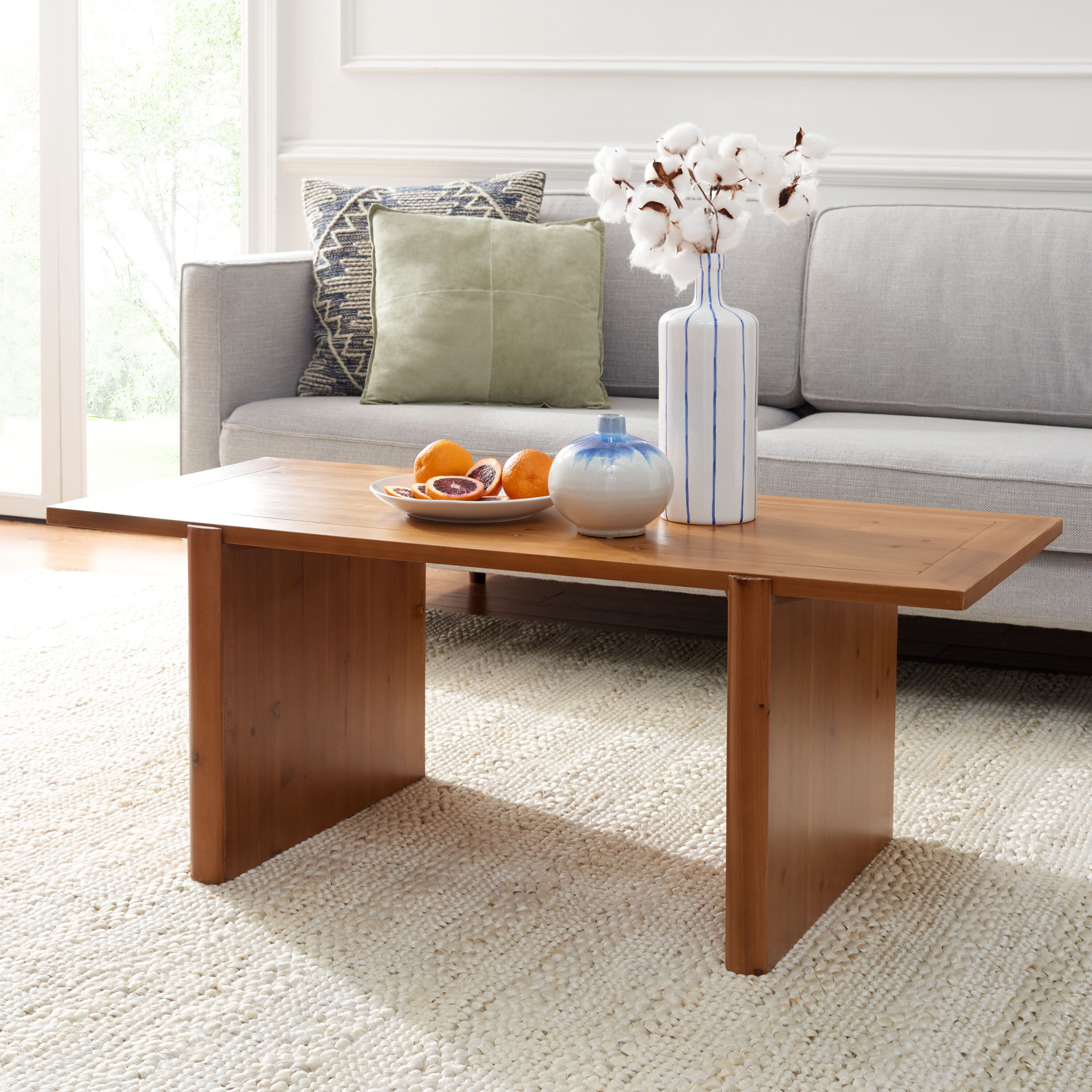 Truman Brown Rectangular Wood Cocktail Table with Storage