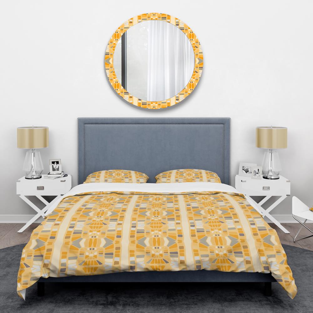 Designart BED24602-Q 3 -Piece Yellow Queen Duvet cover Set