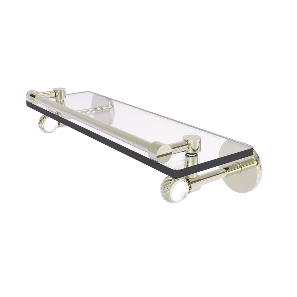 Allied Brass CV-1T-16-GAL-PNI Clearview Polished Nickel Wall mount Bathroom Shelf ( 16-in x 3.75-in x 5-in )