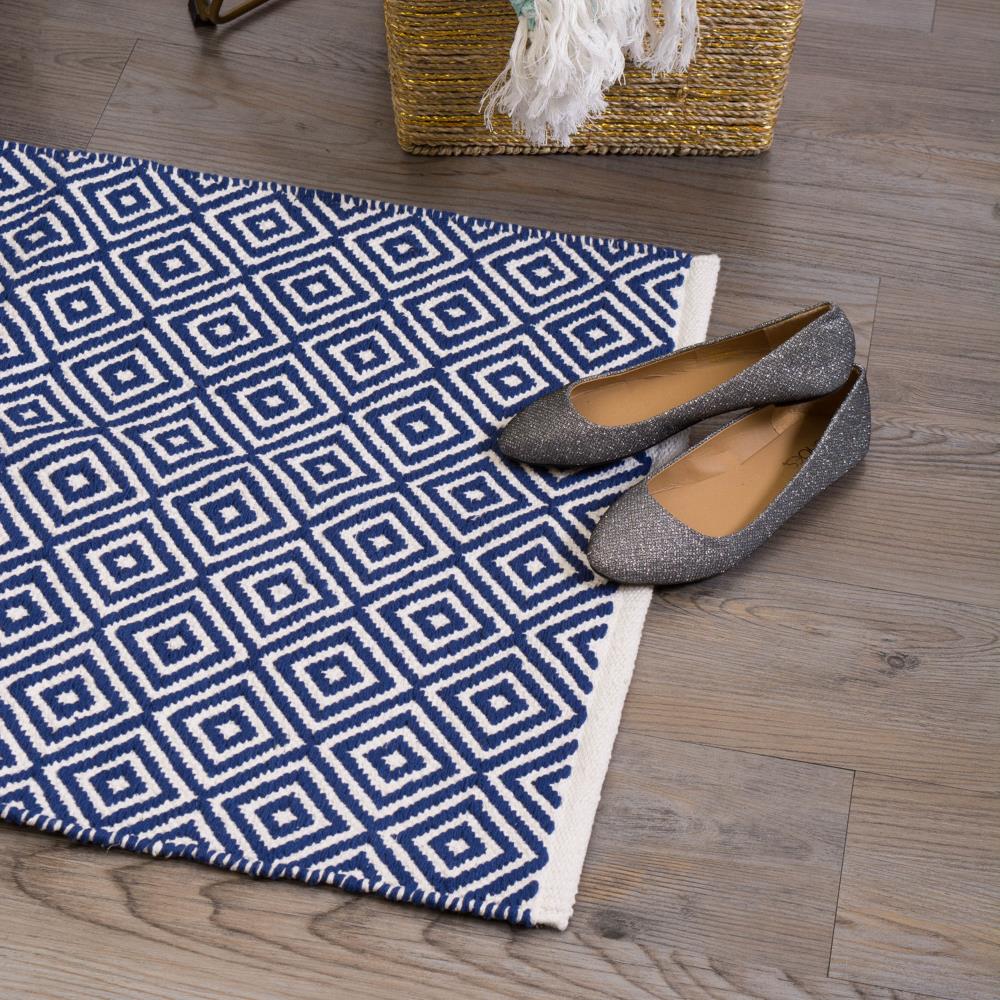 Machine Washable Rugs 3 Indoor/Outdoor department Nautical DII x in Geometric at Area Rug the 2 Blue