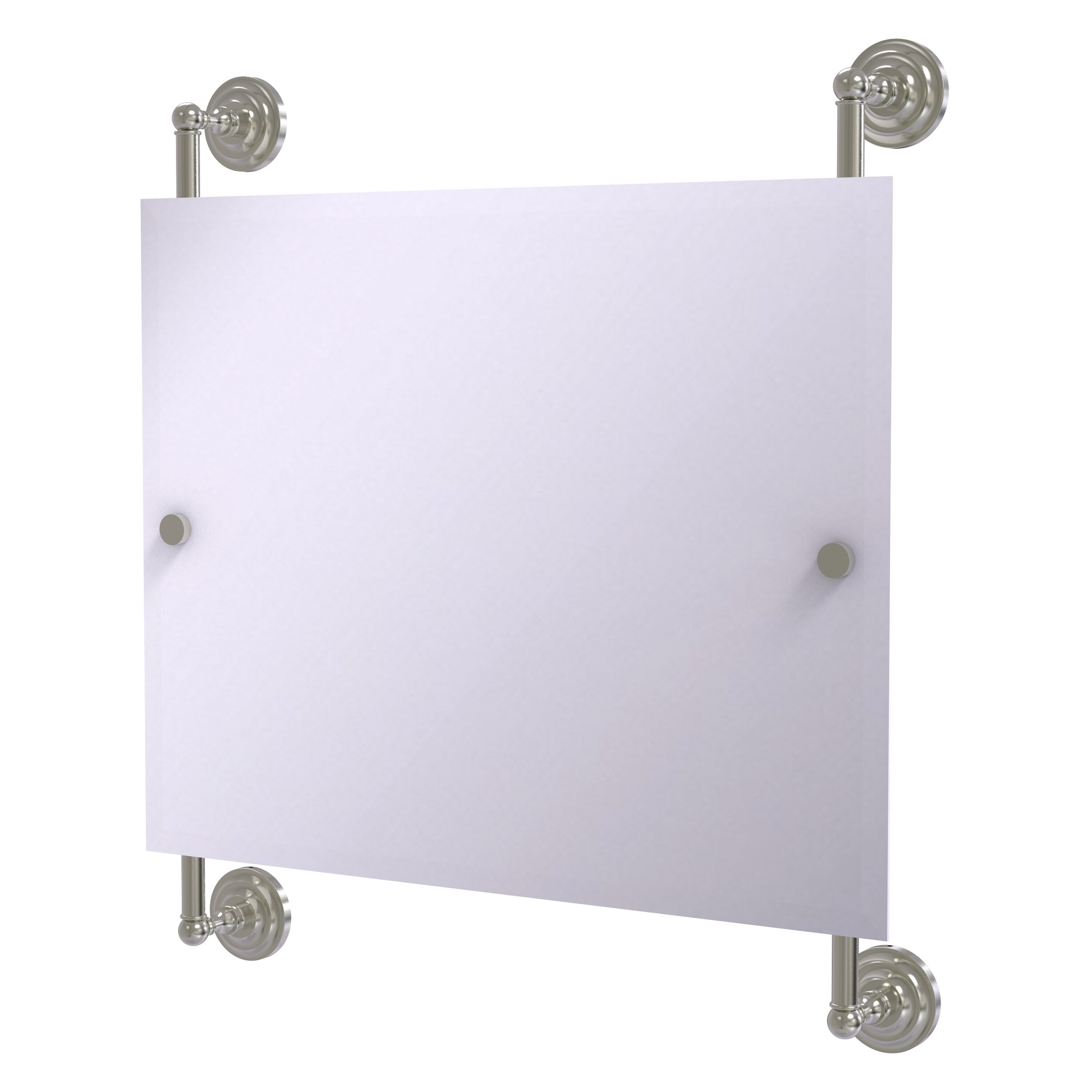 Allied Brass PQN-27-93-SN Prestige Que New 26-Inches x 29-Inches Beveled Frameless Rectangle Bathroom Vanity Mirror ( Satin Nickel )
