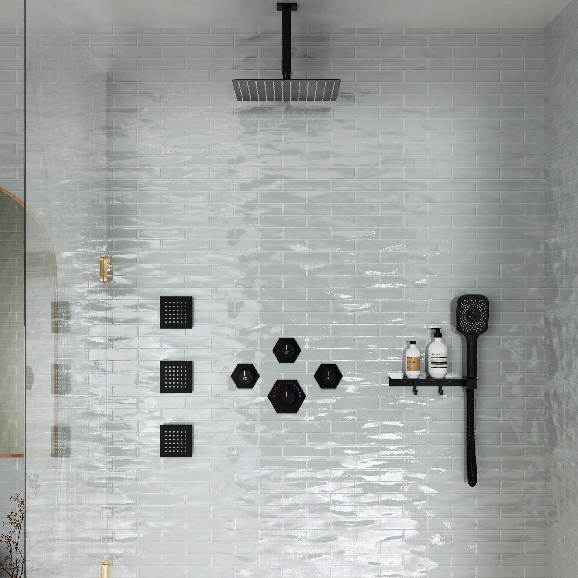 CASAINC WF6643-10BL Showerhead-Bar-Panels - View #2
