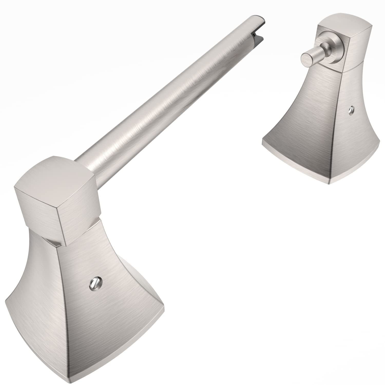 Aoibox  Brushed Nickel Stainless Steel Zinc Alloy Wall Mounted Double Post Pivoting Toilet Paper Holder Roll for Bathroom Use