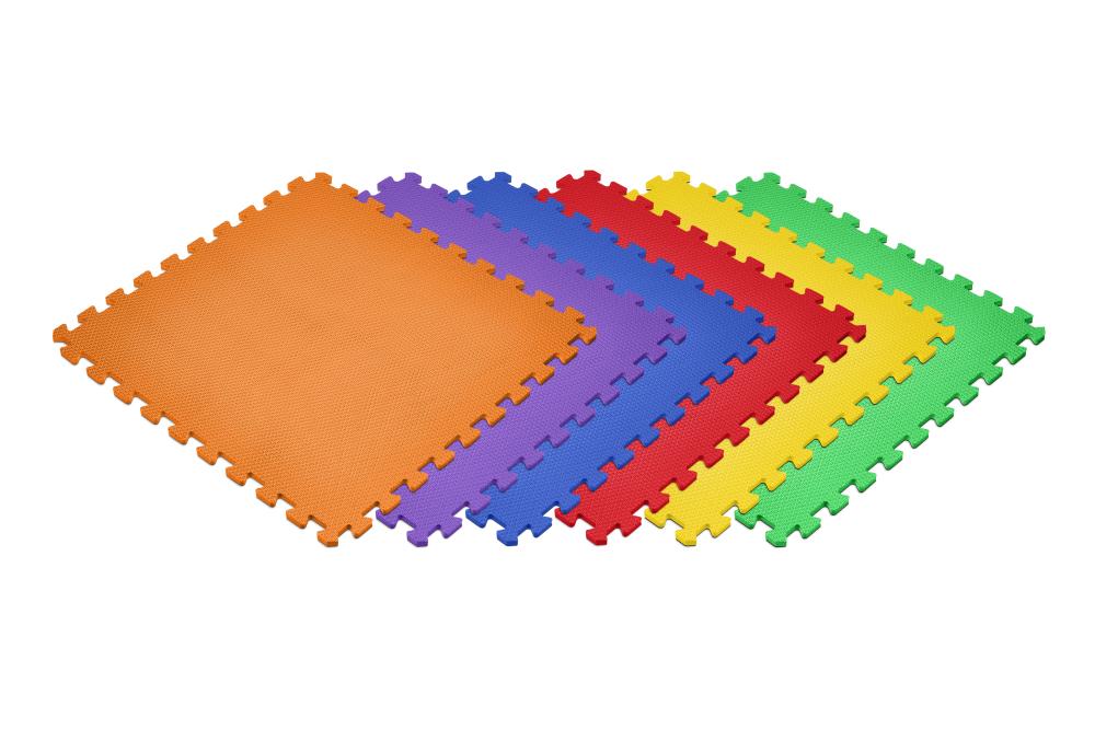 Gym Floor Tiles, Interlocking EVA Foam Padding 6 Pack, 24 X 24 X
