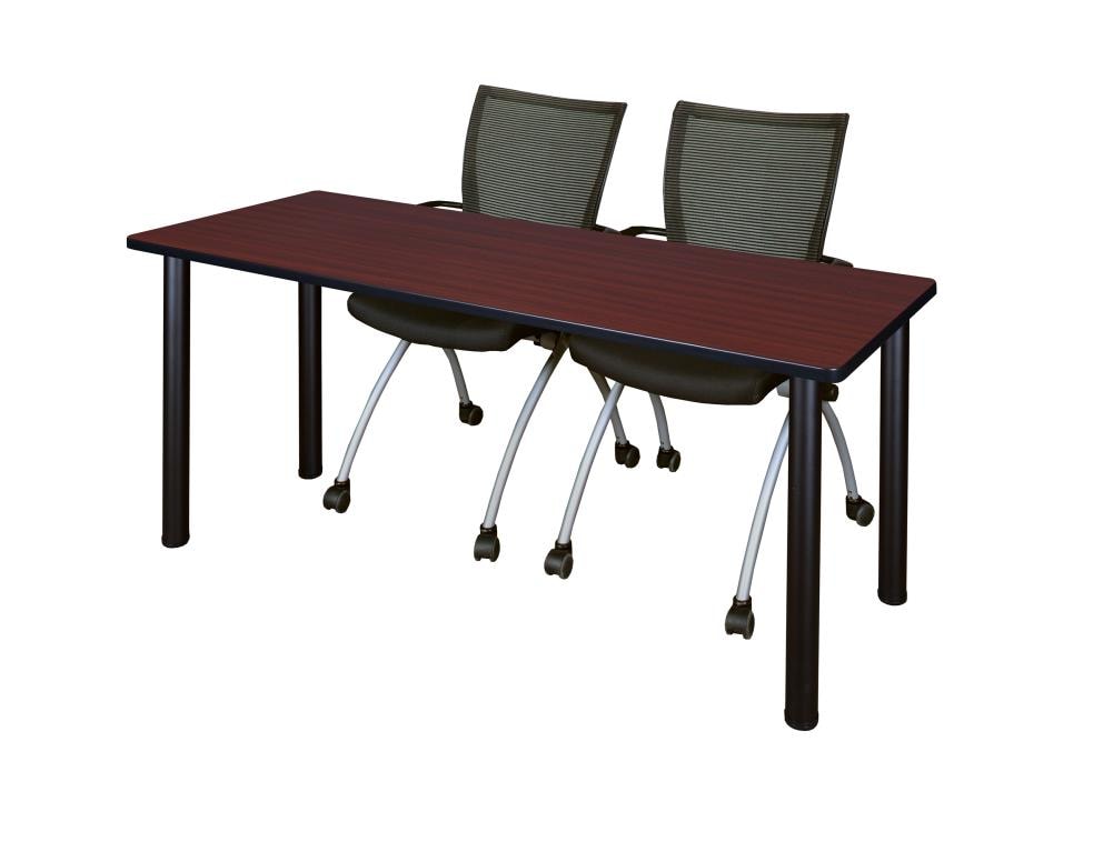 Regency MT7224MHBPBK09BK Training Brown 4-Person Training Table (72-in W x 29-in H)