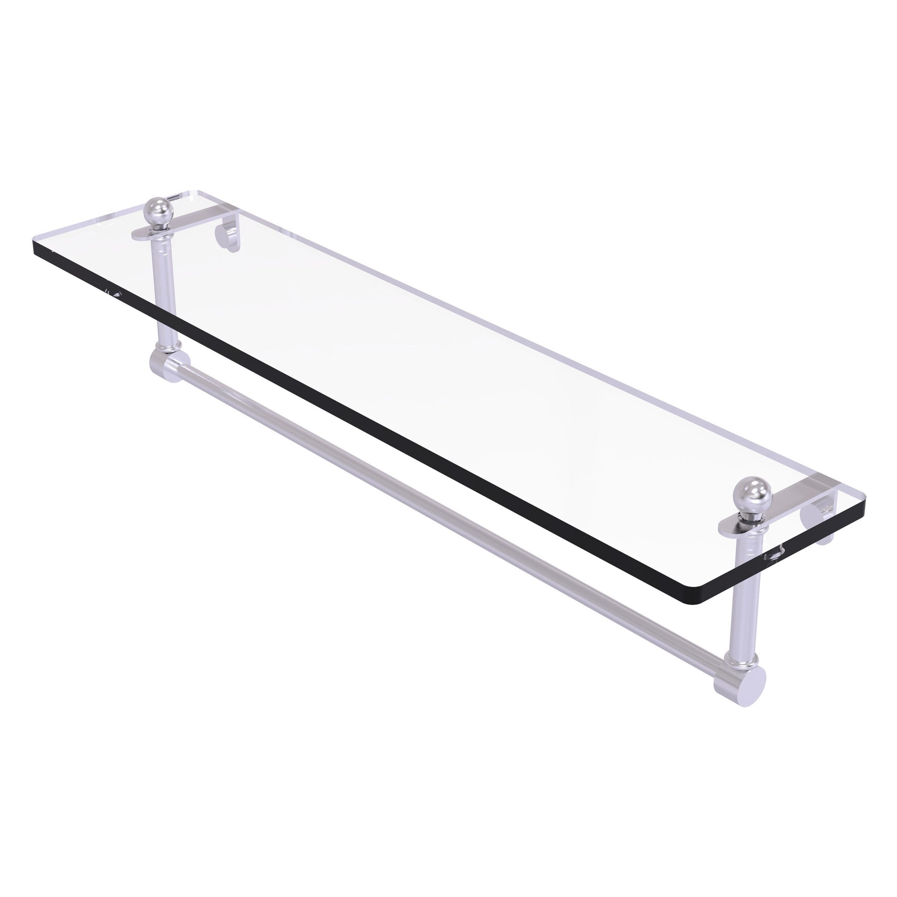 Allied Brass PR-1/22TB-SCH Prestige Regal Satin Chrome Wall mount Bathroom Shelf ( 22-in x 5-in x 5-in )