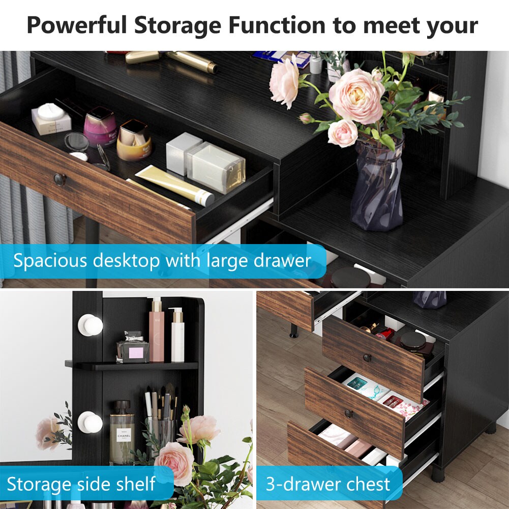 Tribesigns Hoga-C0153 Black 4-Drawer Combo Dresser with