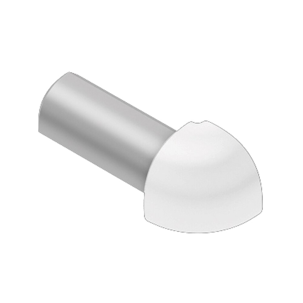 Schluter Systems ED/RO80BW Rondec 0.313-in W x 1.0-in L Bright white color-coated aluminum Aluminum Outside corner Tile Edge Trim