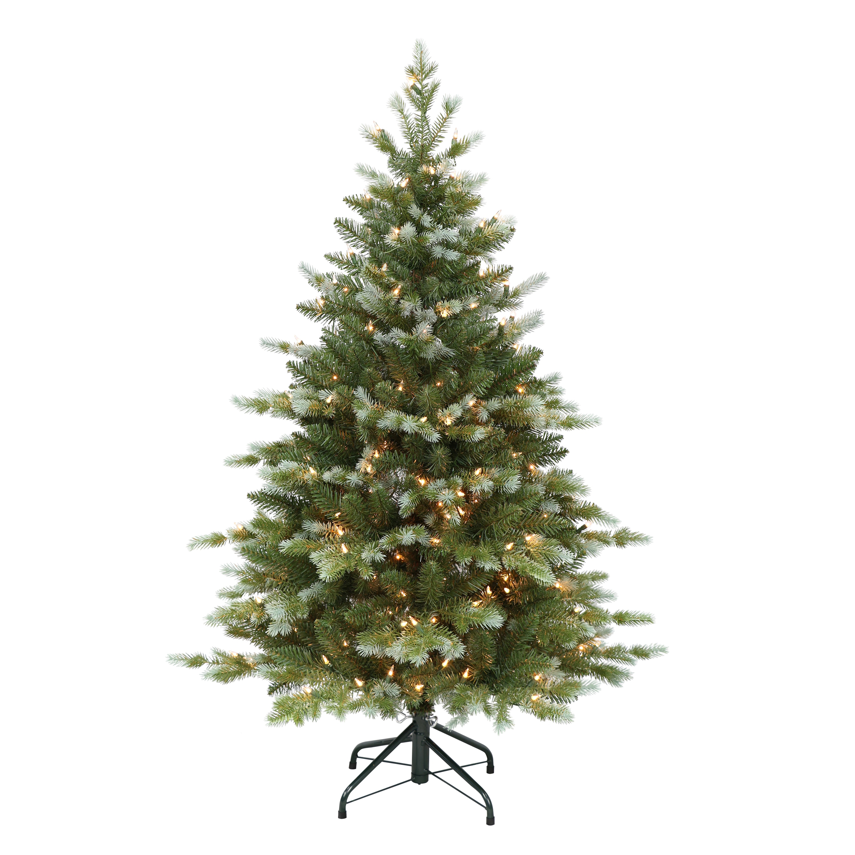 Puleo International 4.5-ft Spruce Pre-lit Slim Artificial Christmas ...