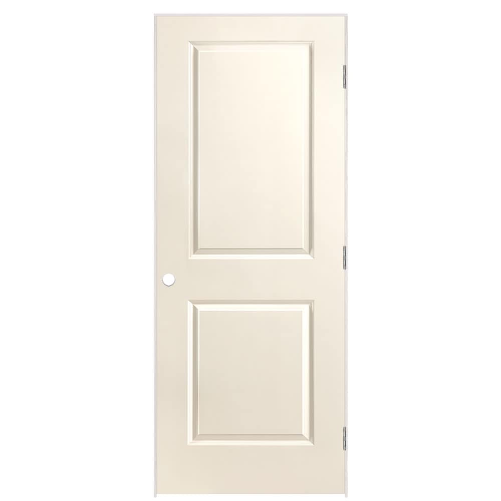 Masonite 1316055 32-in x 80-in Moonglow Solid core 2-panel square Left hand Smooth Prefinished Molded composite Flat Jamb Single Prehung Interior Door
