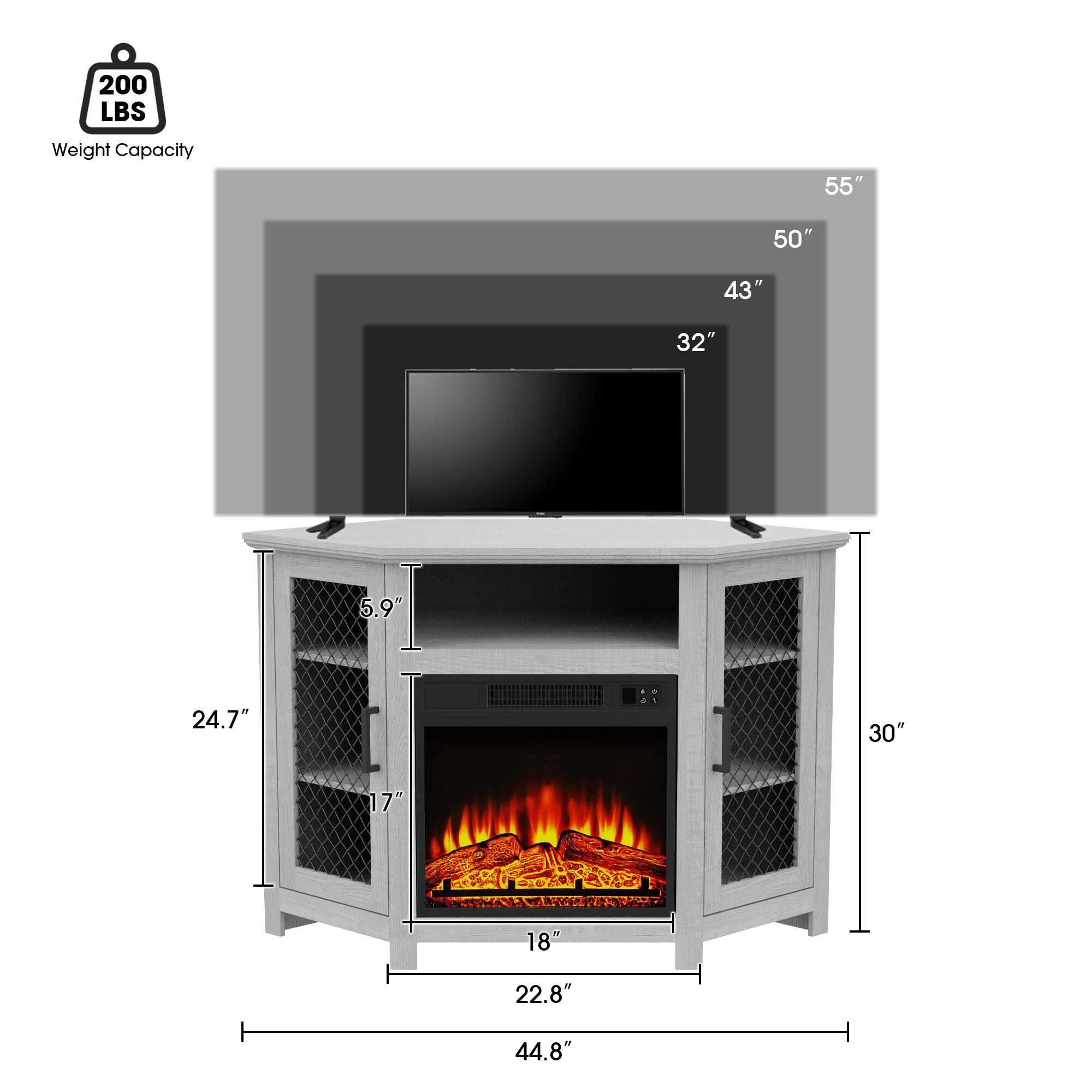 IHOMEadore BBHA220-47-18G-STG Electric-Fireplaces - View #5