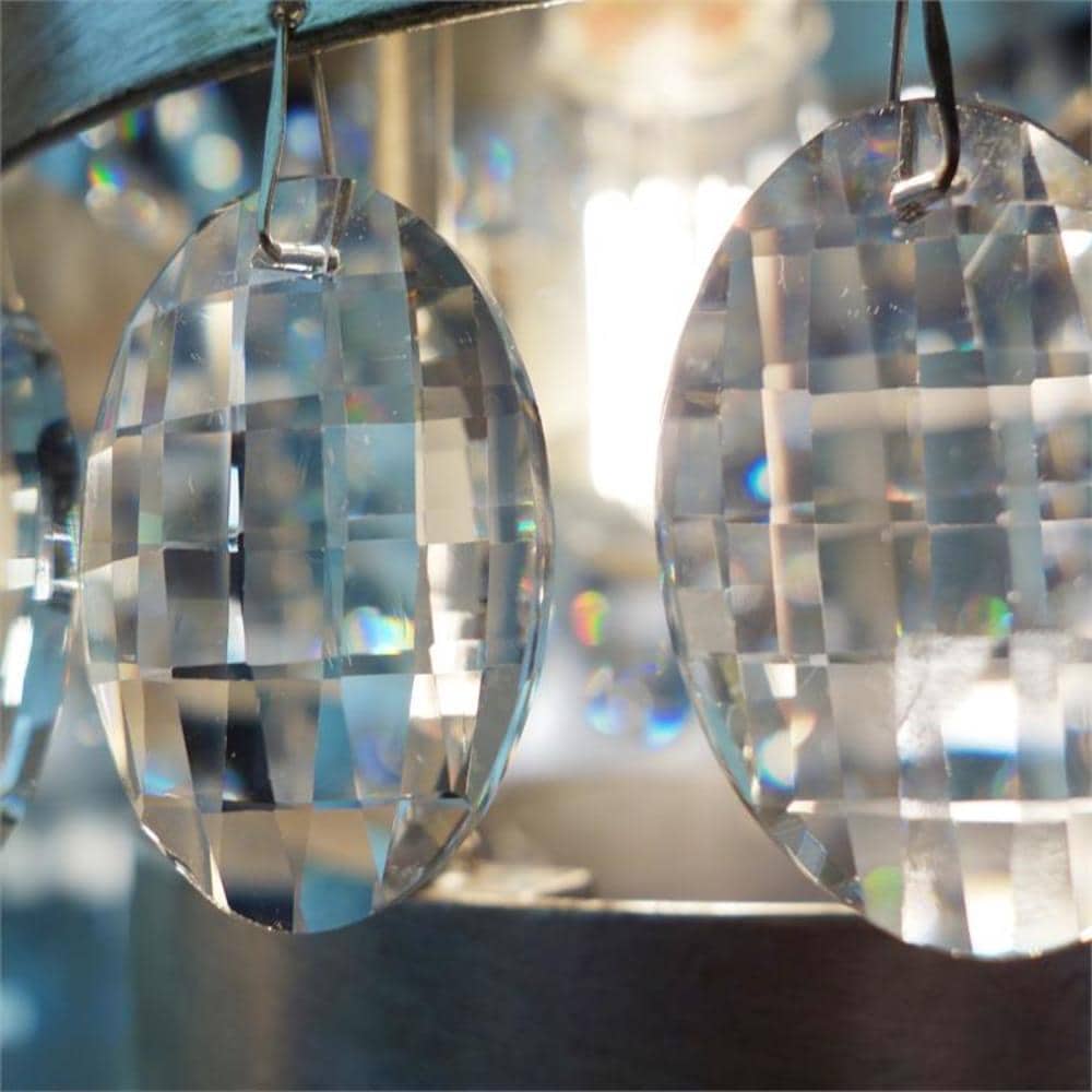 Elegant Antique Silver Drum Chandelier with Crystal Accents