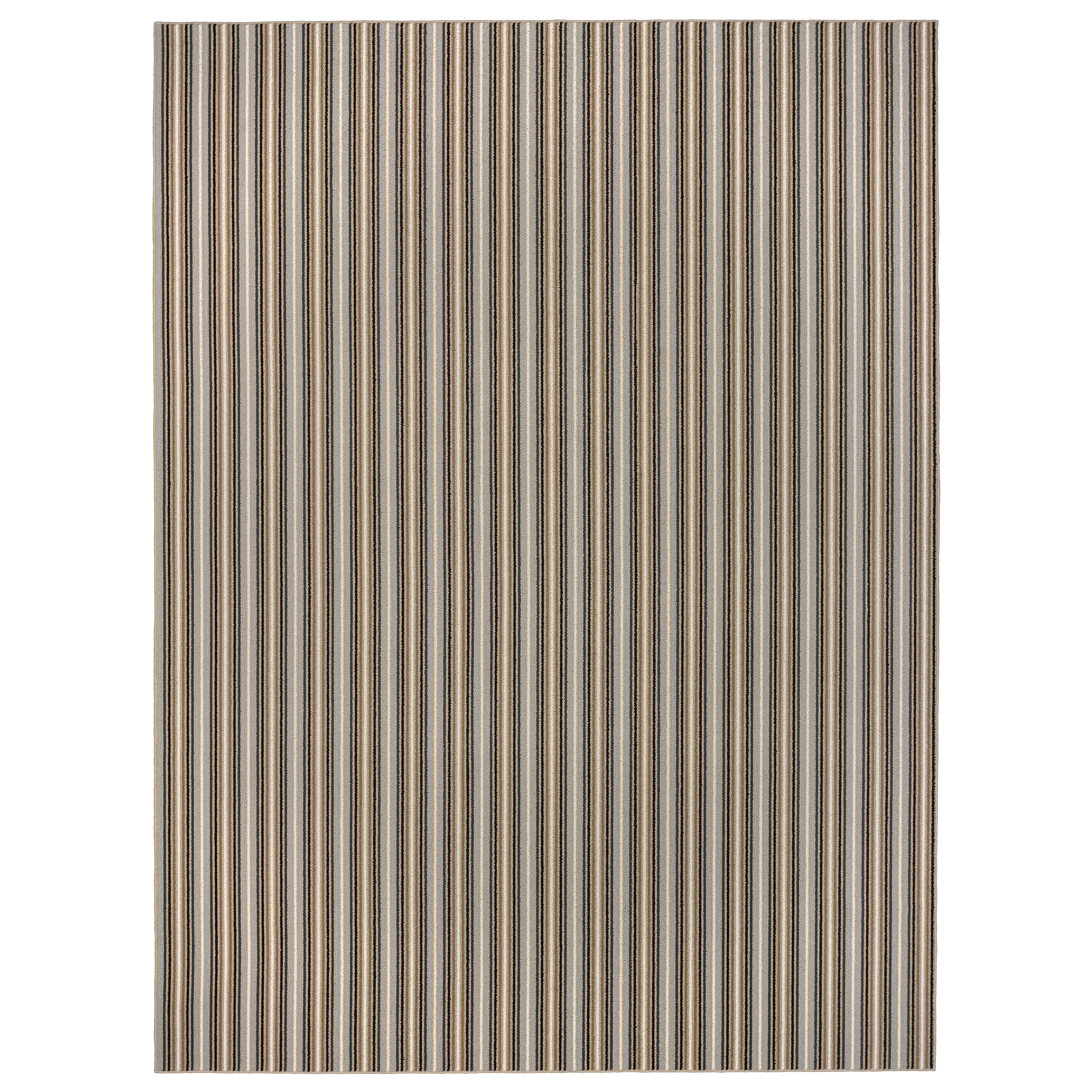 Nantucket Stripe Earth Tone 12' x 15' Synthetic Area Rug