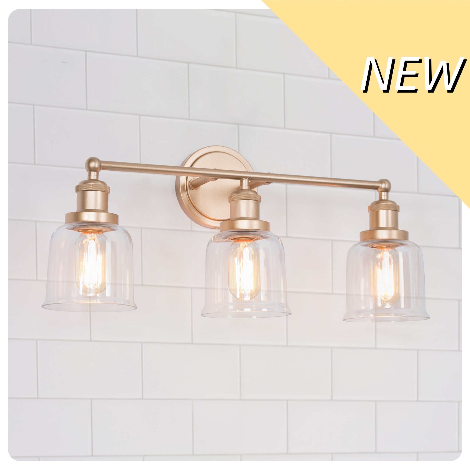 Uolfin AZ2MEI-LWS24023-57 24-in 4 -Light Polished Black Modern/contemporary Vanity light