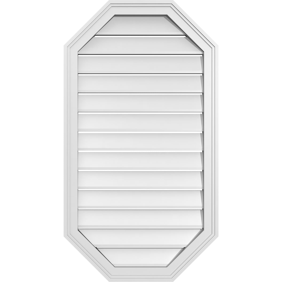 Ekena Millwork GVPOV22X4002SF 22-Inches x 40-Inches Off-white Octagon PVC Gable Louver Vent