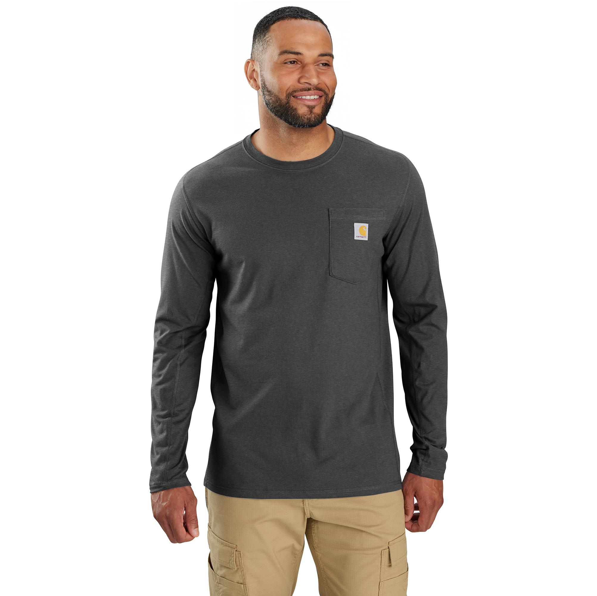 Carhartt - Force Men's Gray Light weight Jersey Long sleeve Solid T-shirt ( S )