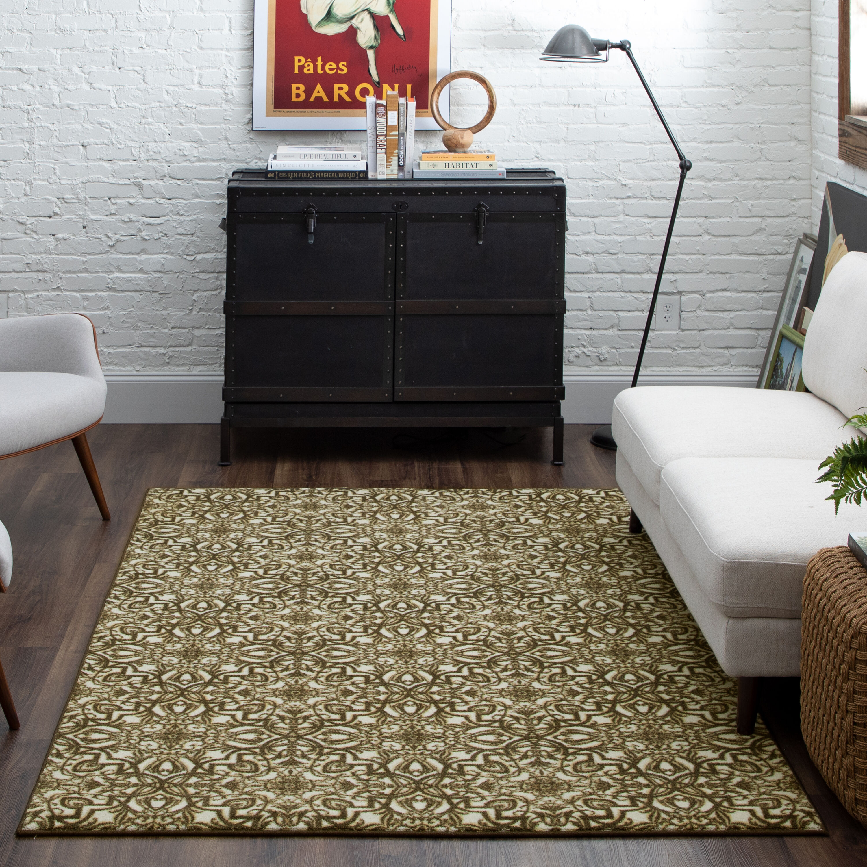 Mohawk Home Z0246 A426 096120 Prismatic 8 x 10 (ft) Tufted Polyester Brown Rectangular Indoor Medallion Industrial Spot clean only Area rug