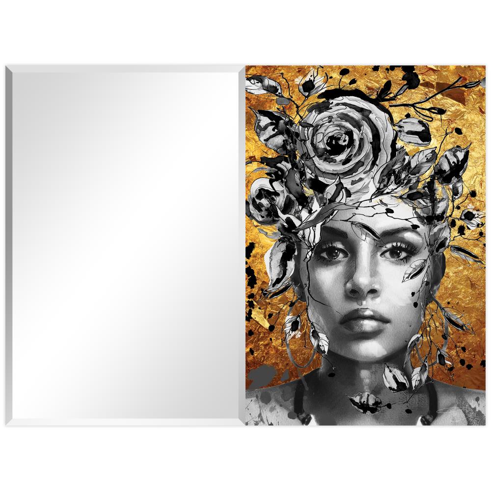 Empire Art Direct TAM-JP938-4836R Tempered Glass Frame Wall Mirror 48-in W x 36-in H Multiple Colors/Finishes Beveled Wall Mirror