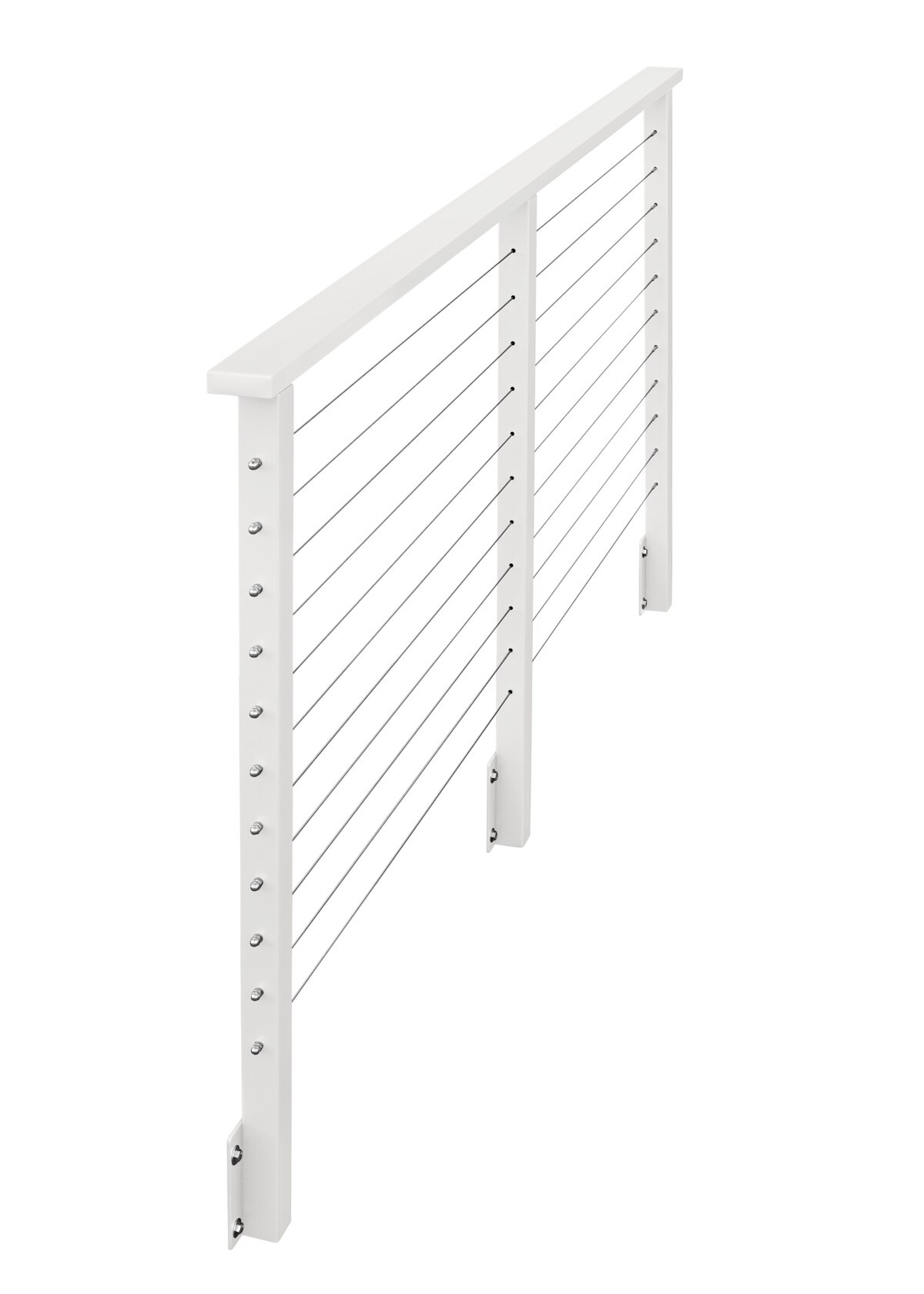 CityPost Stair Face Mount 14-ft x 5in x 42-in White Steel Deck Cable Rail  Kit in the Deck Railing Systems department at